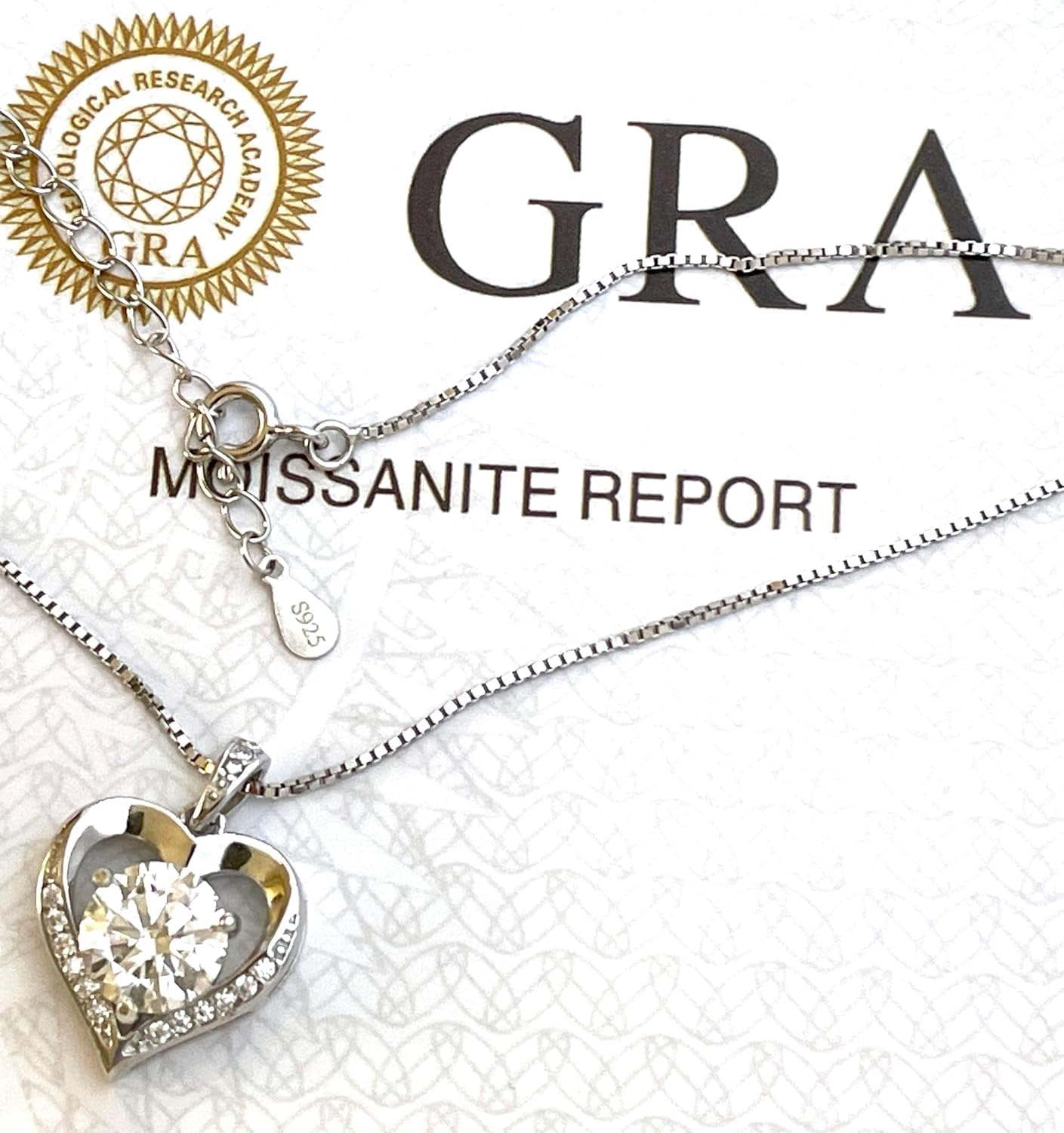 2ct Certified Heart Diamond Pendant White Gold Necklace Pendant Love Heart Diamond Jewelry 18kt GOLD Silver "I love you" Diamond Necklaces for Daughter Birthday Girlfriend Valentines gifts - Image 4