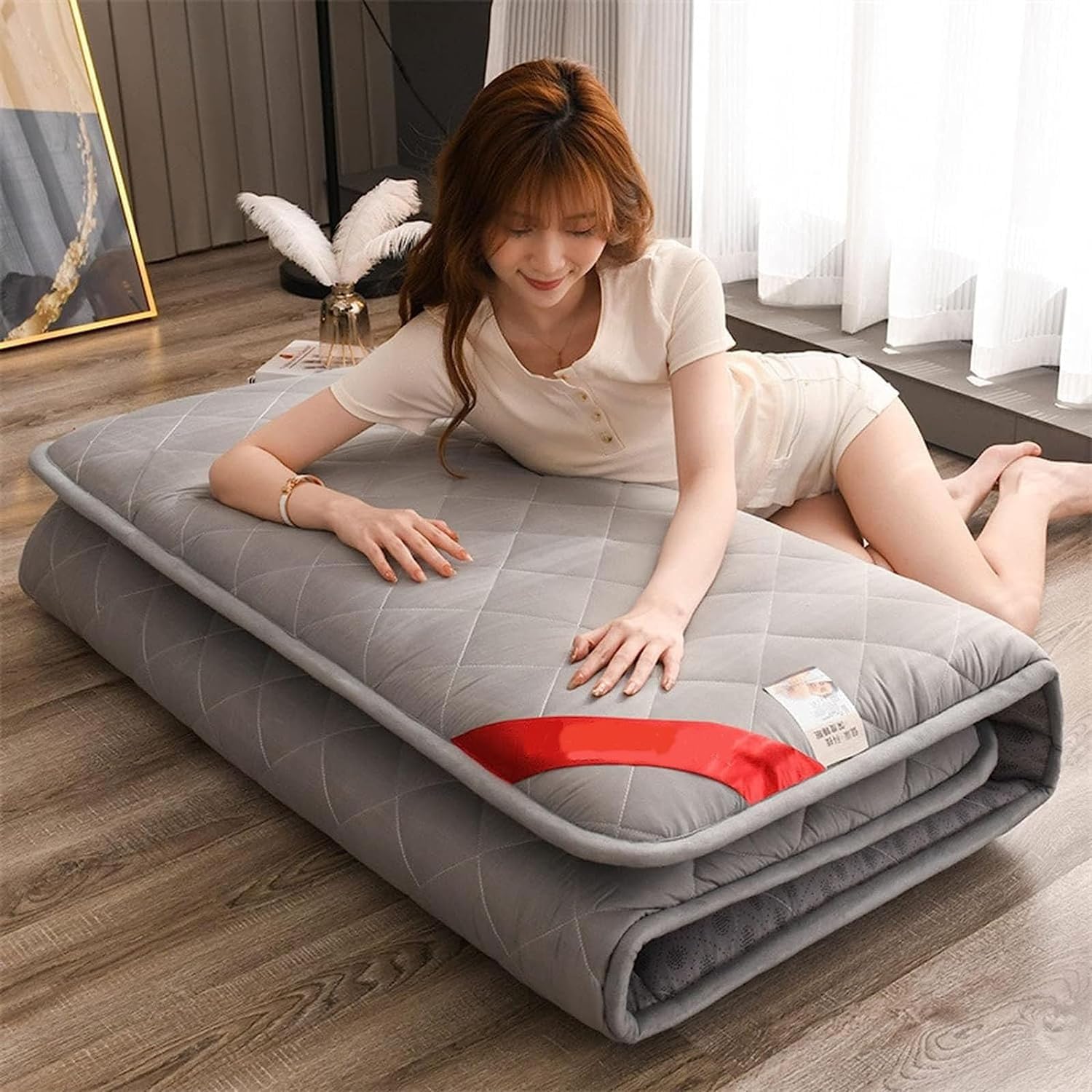 Colchón De Futón Tradicional, Colchón De Cama De Masaje Tailandés Tatami Futón Japonés Portátil Colchón Doble Individual (Color : C, Size : 1.0X2.0m)