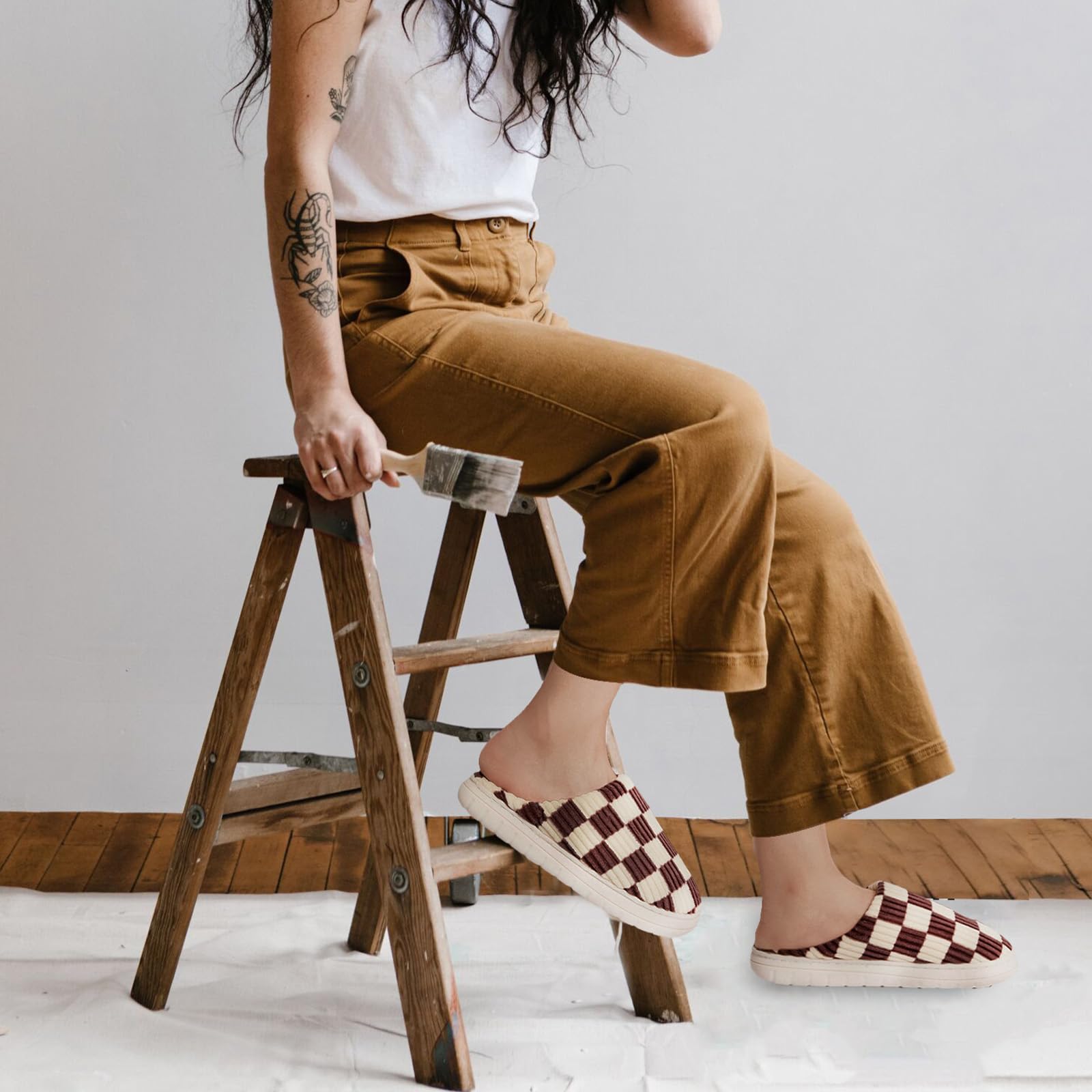 Waysoland Pantofole Donna Uomo Invernali,Ciabatte Donna Uomo Invernali Fuzzy Memory Foam Scivolare su Suola antispuggente Camera da letto Pantofole soffici Interno Esterno