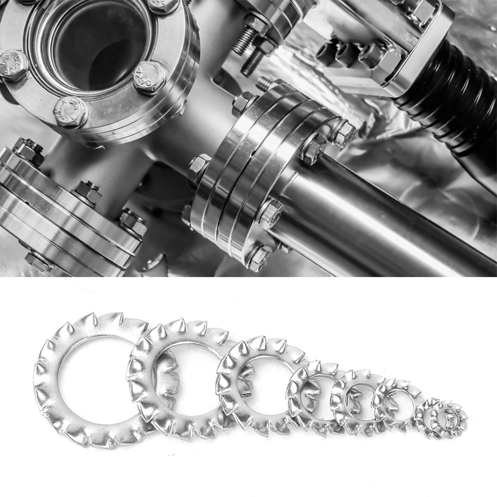 Kit Rondelle Dentate In Acciaio Inossidabile - 300 Pezzi Per Fissaggi Antiscivolo - Foto 3