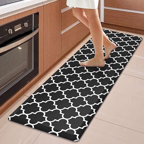 Miniatura 50 de WISELIFE Alfombra de Cocina Acolchada Antifatiga, 17.3" x 60", Alfombras de Cocina Antideslizantes Impermeables de PVC Resistente, Alfombra Rojo