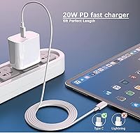 Vista 4 de USB C iPad Chrager Carga rápida para Apple iPad Pro 13/12.9/11"/A16/10ª generación/Air 5th/Mini 6 7 A17/iPhone 17 16 15, bloque de carga rápida tipo