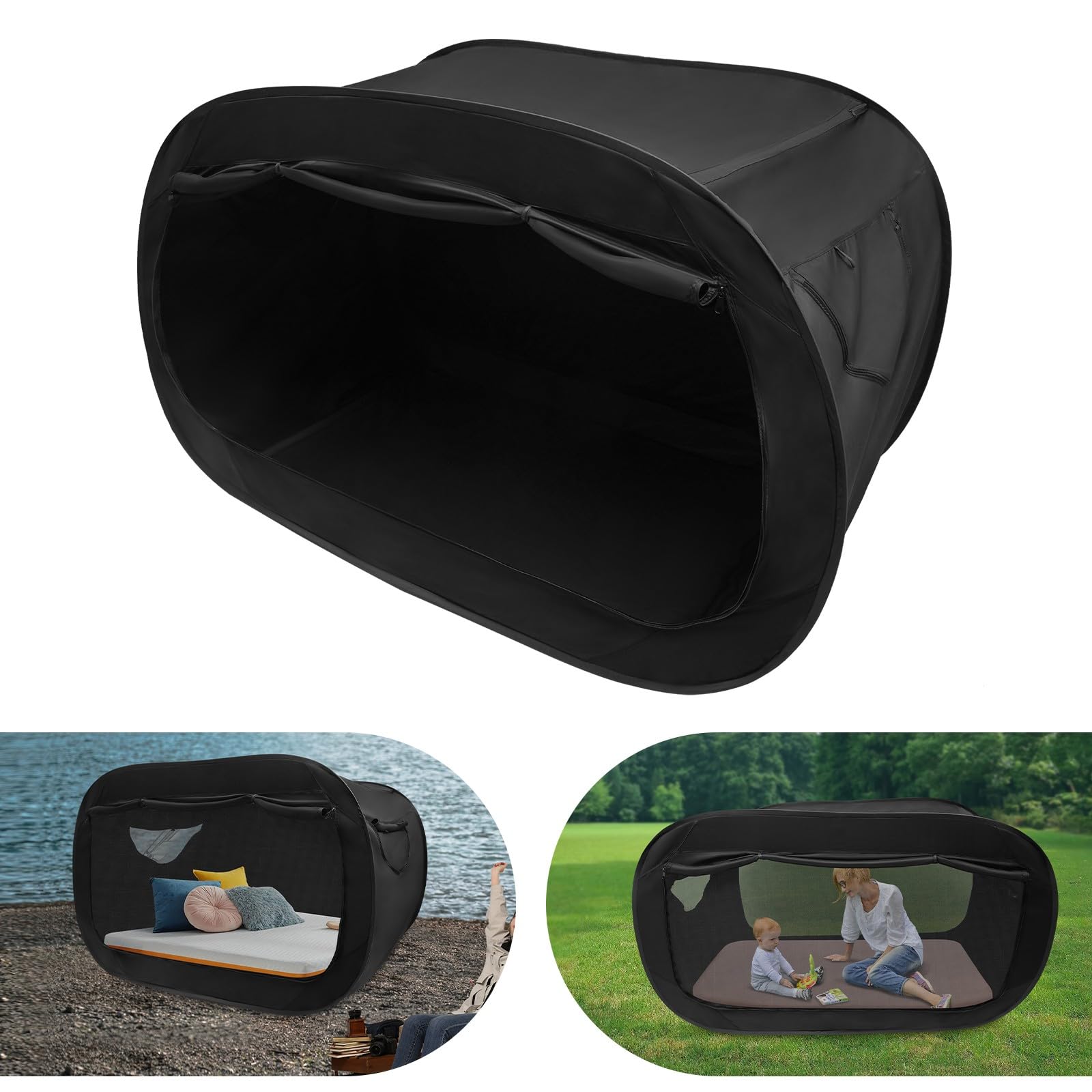 Tente de Camping pour 1 2 Personne Pliable Tente de Couchage avec Fenêtre et Sac de Rangement,pour Randonnée, Pique - Nique, Camping, Plein Air,190 * 90 * 100cm