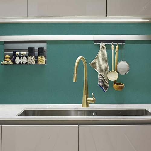 Miniatura 5 de Decoroom Papel tapiz verde para despegar y pegar, papel adhesivo mate impermeable de color sólido para encimeras, autoadhesivo texturizado