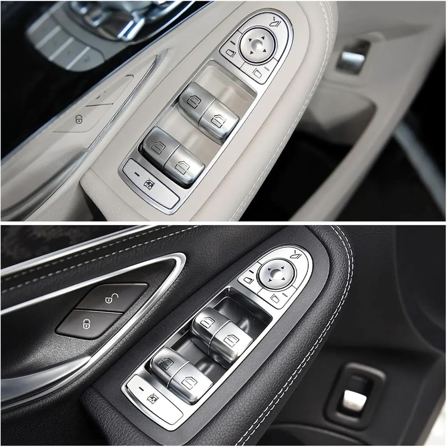 Compatible with Mercedes W205 W253 W213 Car Electric Power Window Switch Benz C E GLC Class 2015-2021 C200 E260 E300 GLC300 2059056811(Brown)
