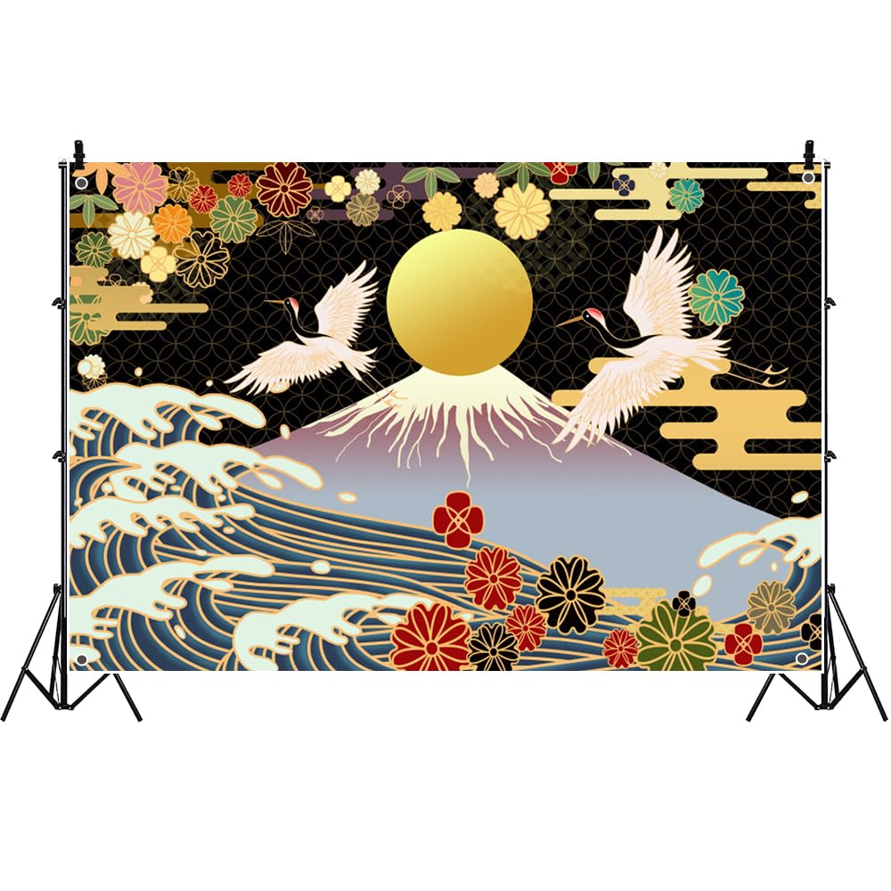 Amazon | Qinunipoto 正月 背景 1.8x1.2m 和風 和柄 新年 撮影布