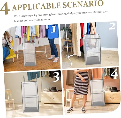 Miniatura 2 de Cesta plegable para ropa sucia, cestas de almacenamiento, cesta plegable de baloncesto, cesta de lavandería con ruedas, bolsa de malla para