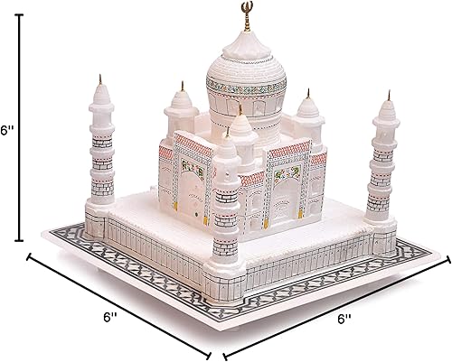 Miniatura 5 de craftslook Taj Mahal Tajmahal, modelo de réplica de mármol, colección de recuerdo de India Agra para regalo de decoración (con trabajo de pintura, 6