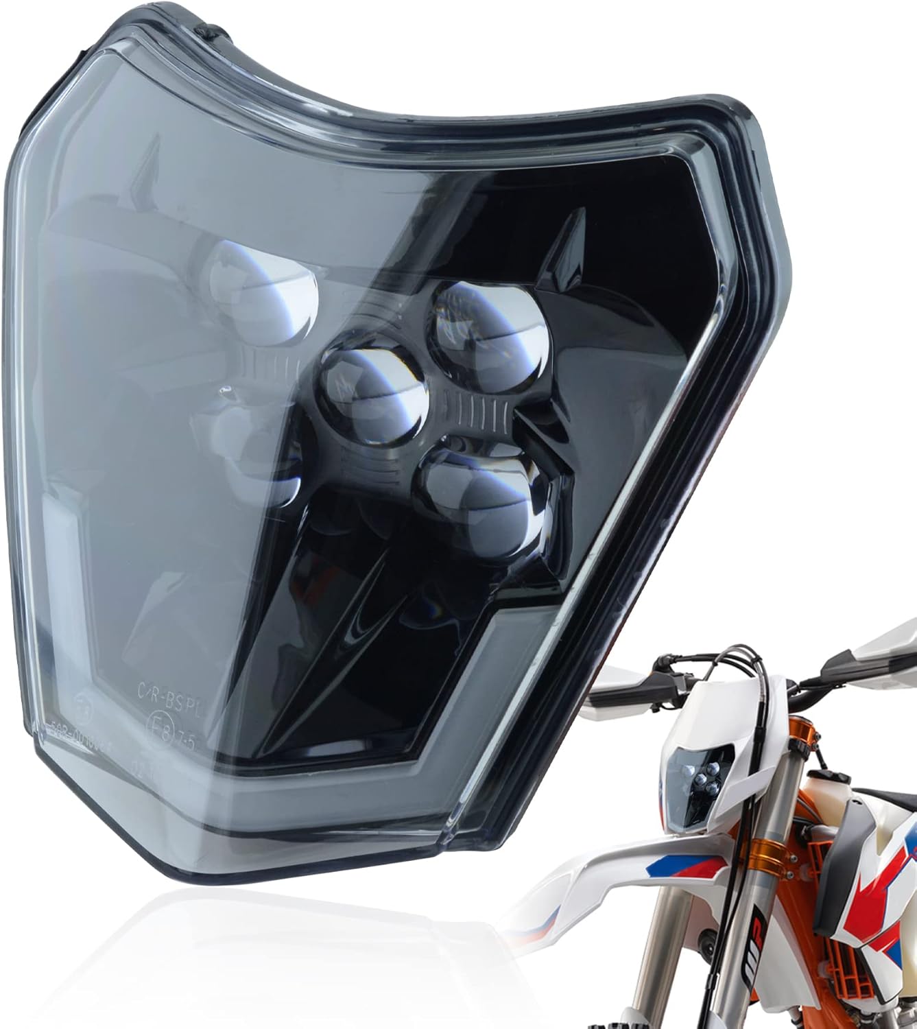 Dirt Bike Led Headlight Motorcycle 2017-2019 Enduro Headlight Kit for EXC EXCF SX SXF XC XCF XCW XCFW (Central Light Only-Dual5)