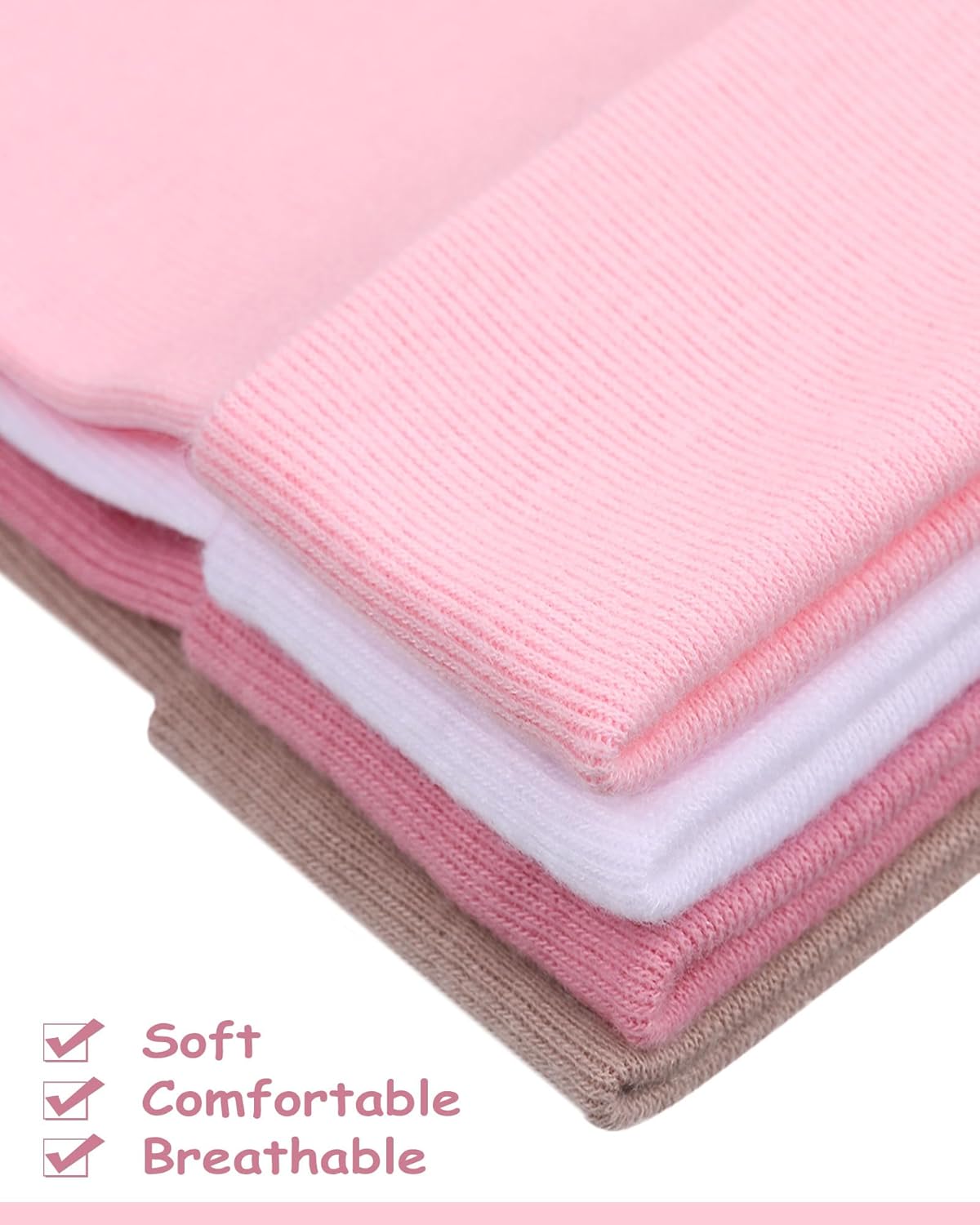 Geyoga Newborn Girl Boy Hat Newborn Beanie Stripes Hat Toddler Soft Caps Infant Cotton Knit Caps for Baby 0-6 Months - Image 4