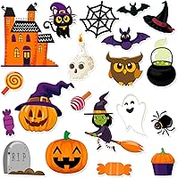 Vista 18 de 20 calcomanías de gel grueso de otoño, para niños, niños pequeños y adultos, para ventanas, hogar, avión, aula, guardería, suministros para fiestas