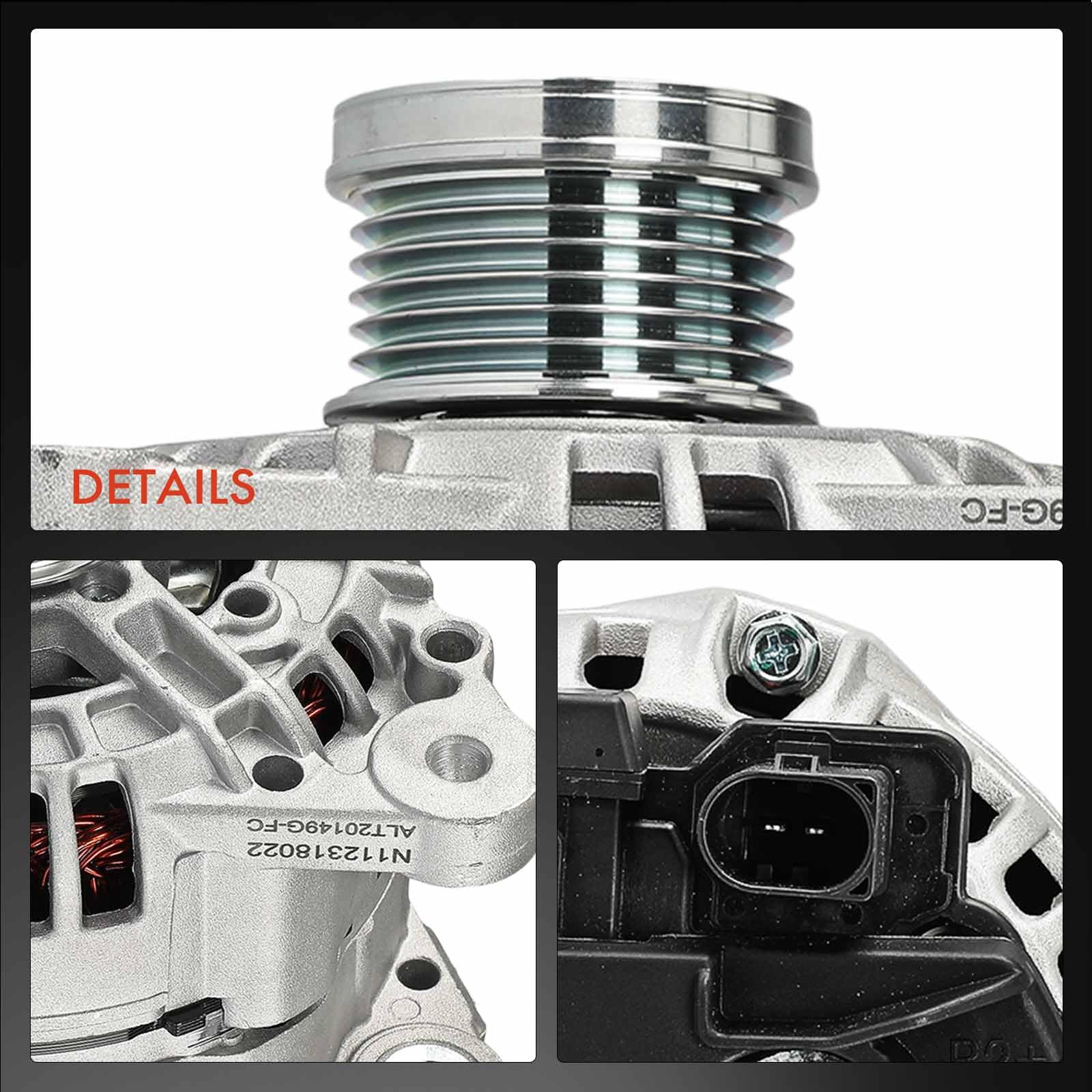 Frankberg Lichtmaschine Generator 2-Polig Kompatibel mit A3 8P1 1.2L 2010-2012 Golf VI 5K1 1.2L 2008-2012 Altea XL 5P5 5P8 1.2L 2010-2024 Ibiza IV 6J5 6P1 1.2L 2010-2015 Replace# 03F903023DX