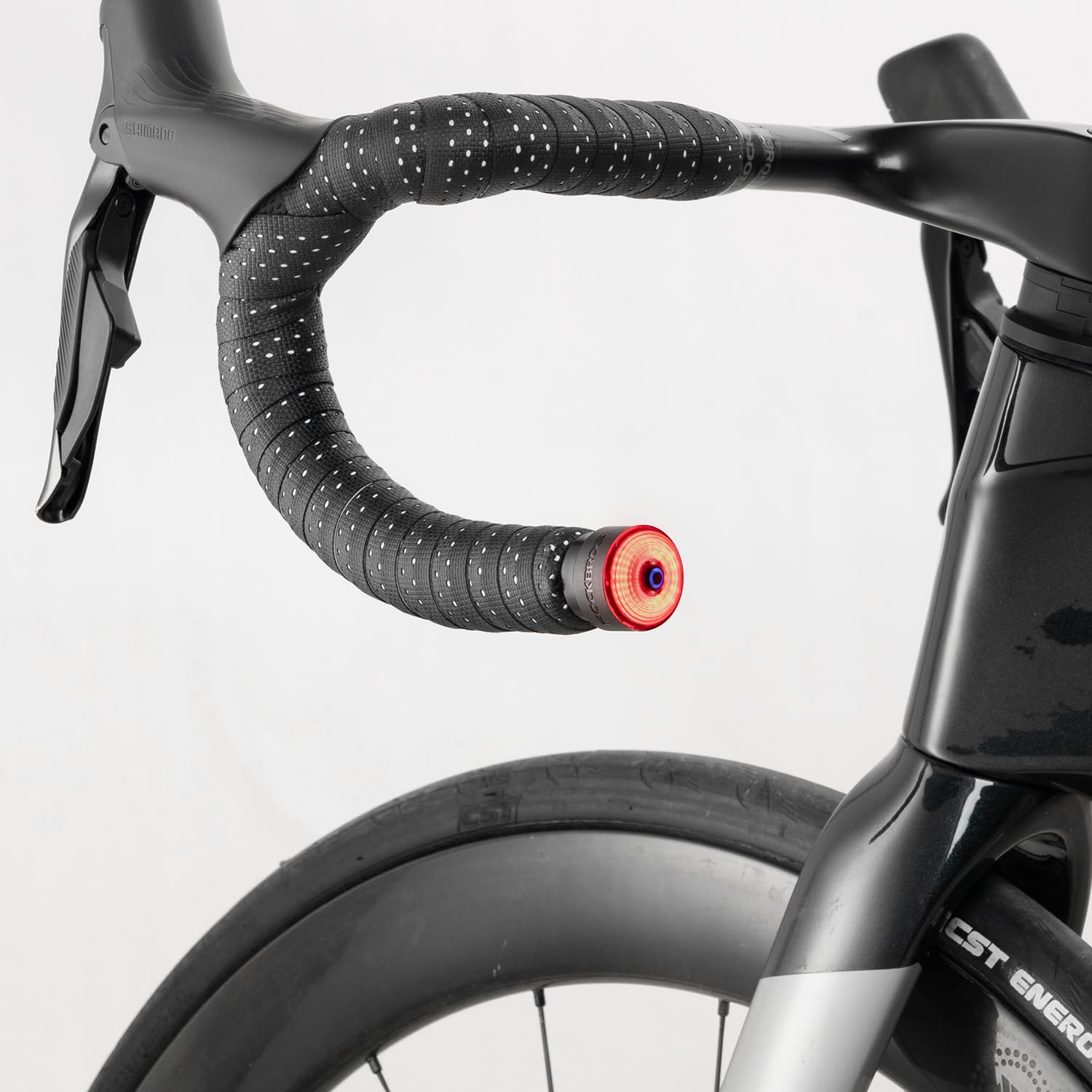 ROCKBROS Luce per manubrio della bicicletta, luce posteriore per bicicletta, luce ricaricabile per bicicletta, impermeabile IPX6