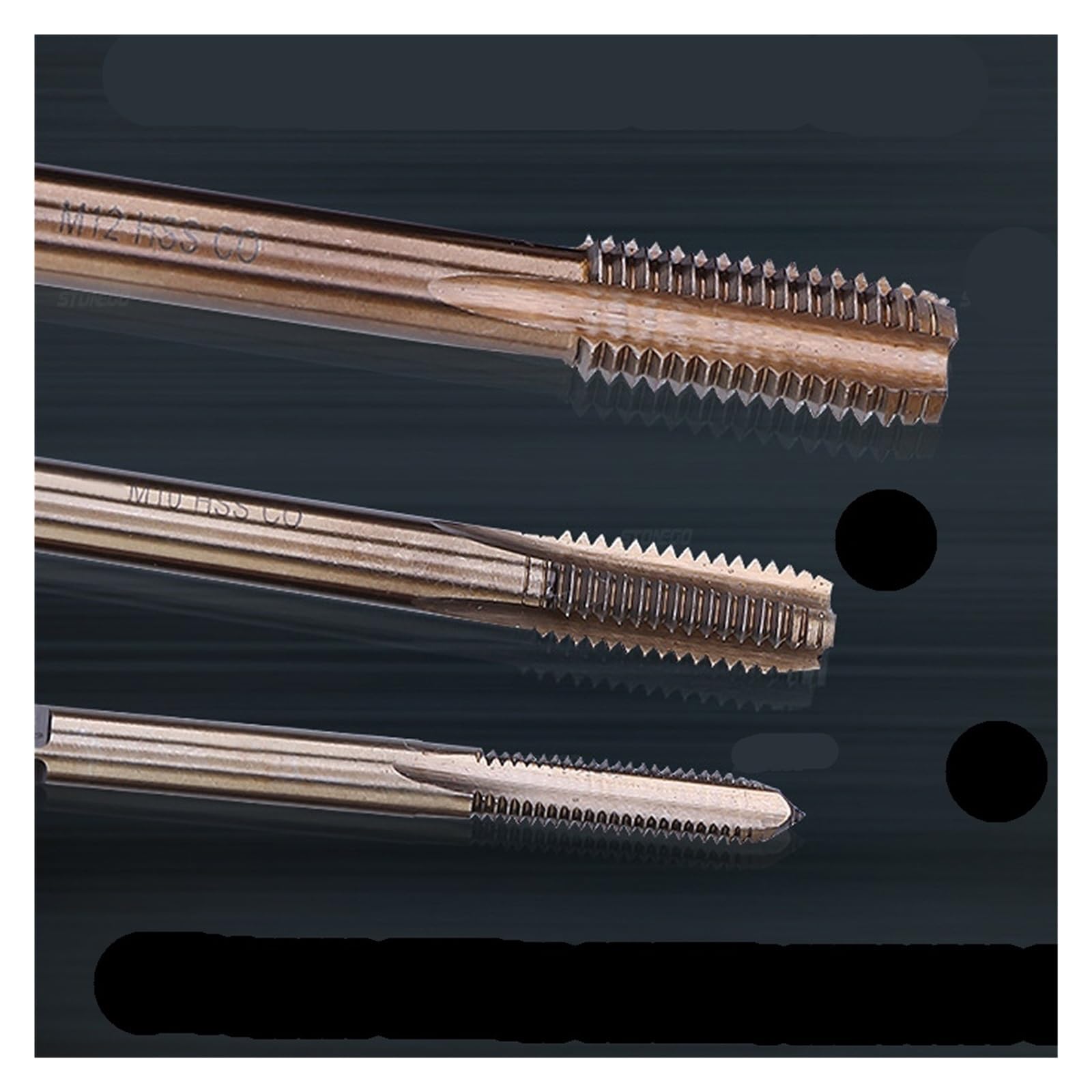 Maschio a spirale for macchina HSS Co M35-E, maschio metrico, filettatura destra, maschio a spina, trapano M3/M4/M5/M6/M8/M10/M12(7PCS)