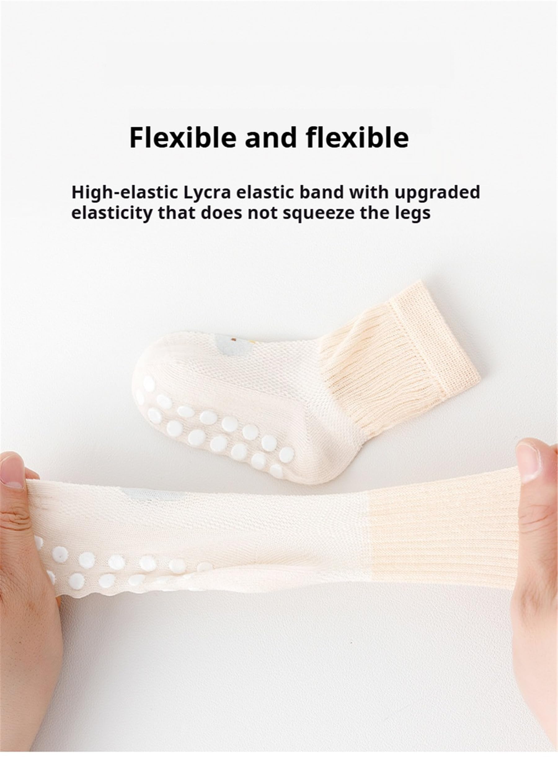 Anti-Slip Cartoon Baby Socks, Mesh Non-Skid Crew Socks with Grips for Infants, Toddlers, Girls, Boys, 5 Packs (US, Age, 3 Years, 5 Years, Style1)