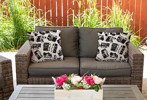 Miniatura 5 de Nphuriy Funda de almohada decorativa para cámara antigua, fundas de almohada de algodón y lino para interiores y exteriores, fundas de cojín Multi