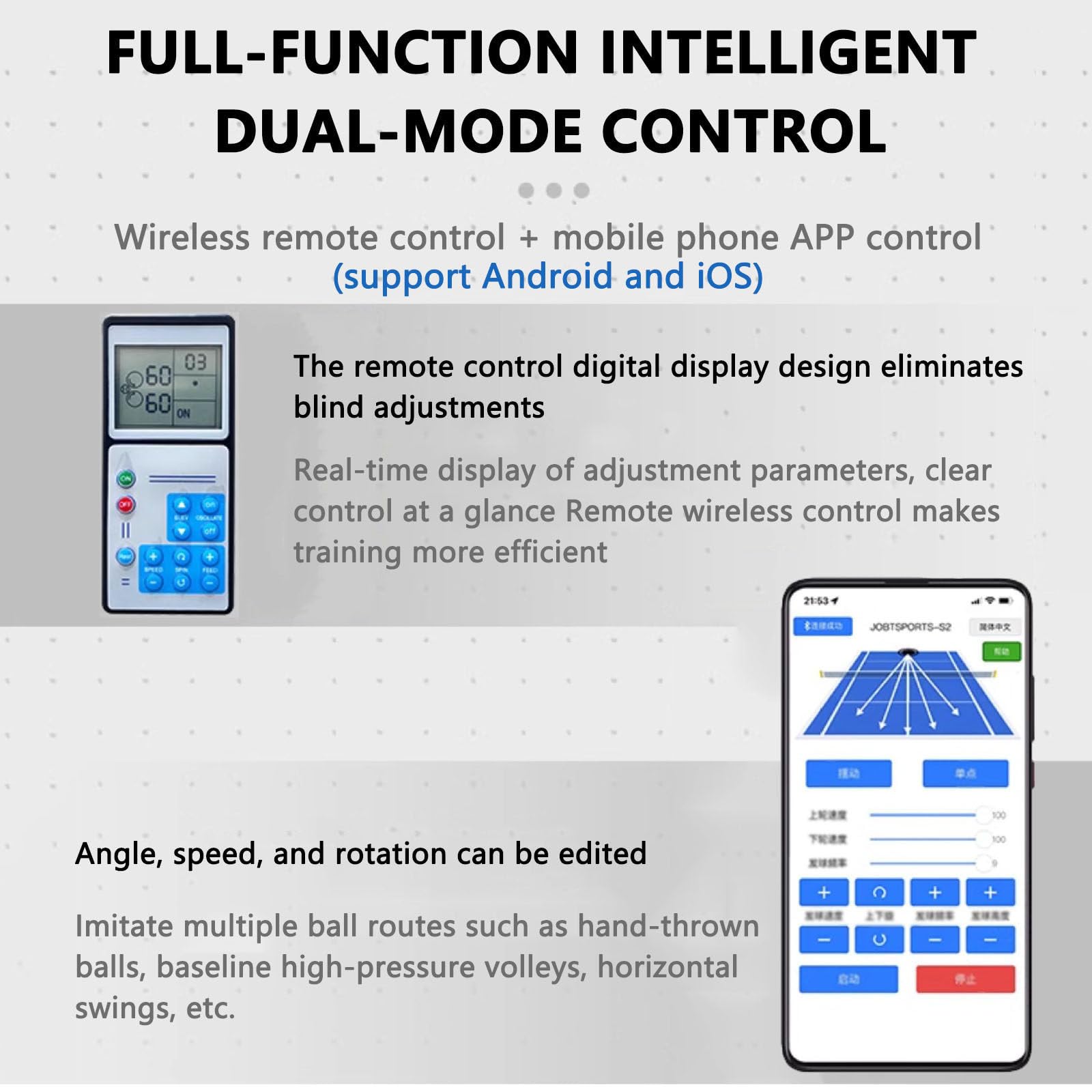 Macchina da Tennis,Allenamento Tennis,Macchina da Lancio da Tennis | macchina per lanciare palline automatica intelligente, con telecomando e APP,Può contenere 50 Palline