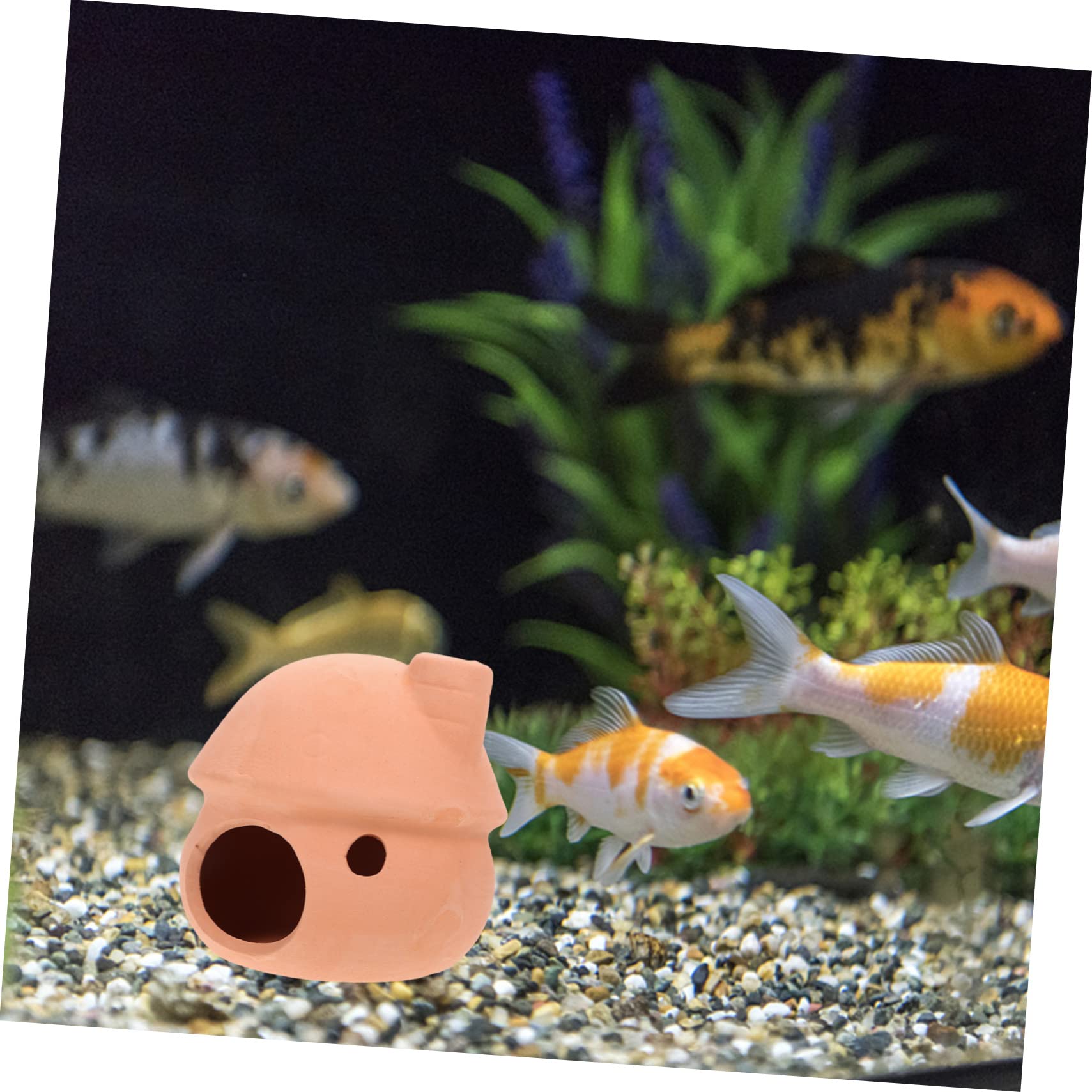 YARNOW 4 Juegos Olla De Barro del Tanque De Peces Cueva De Hábitat De Camarones Titular De La Planta del Acuario Adornos Acuario Pecera Refugio De Peces Escondite De Peces 2 Piezas * 4