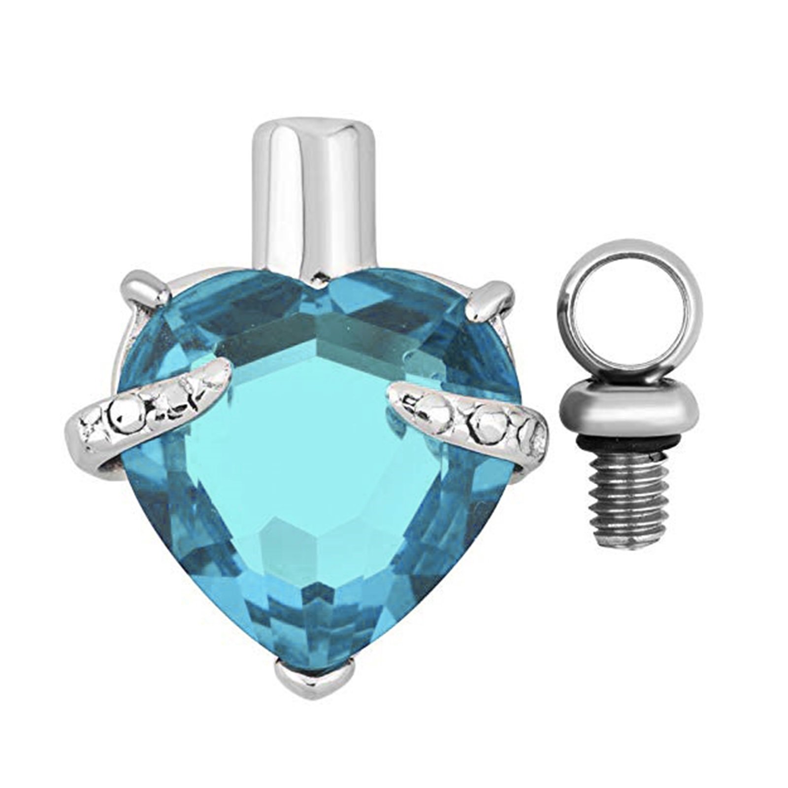 Siempre en mi Corazón Joyas Acero Inoxidable urna Colgante Collar con Piedra Natal Cristal Colgante, Corazón Colgante de Cenizas Memorial Cadena Gratis Grabado