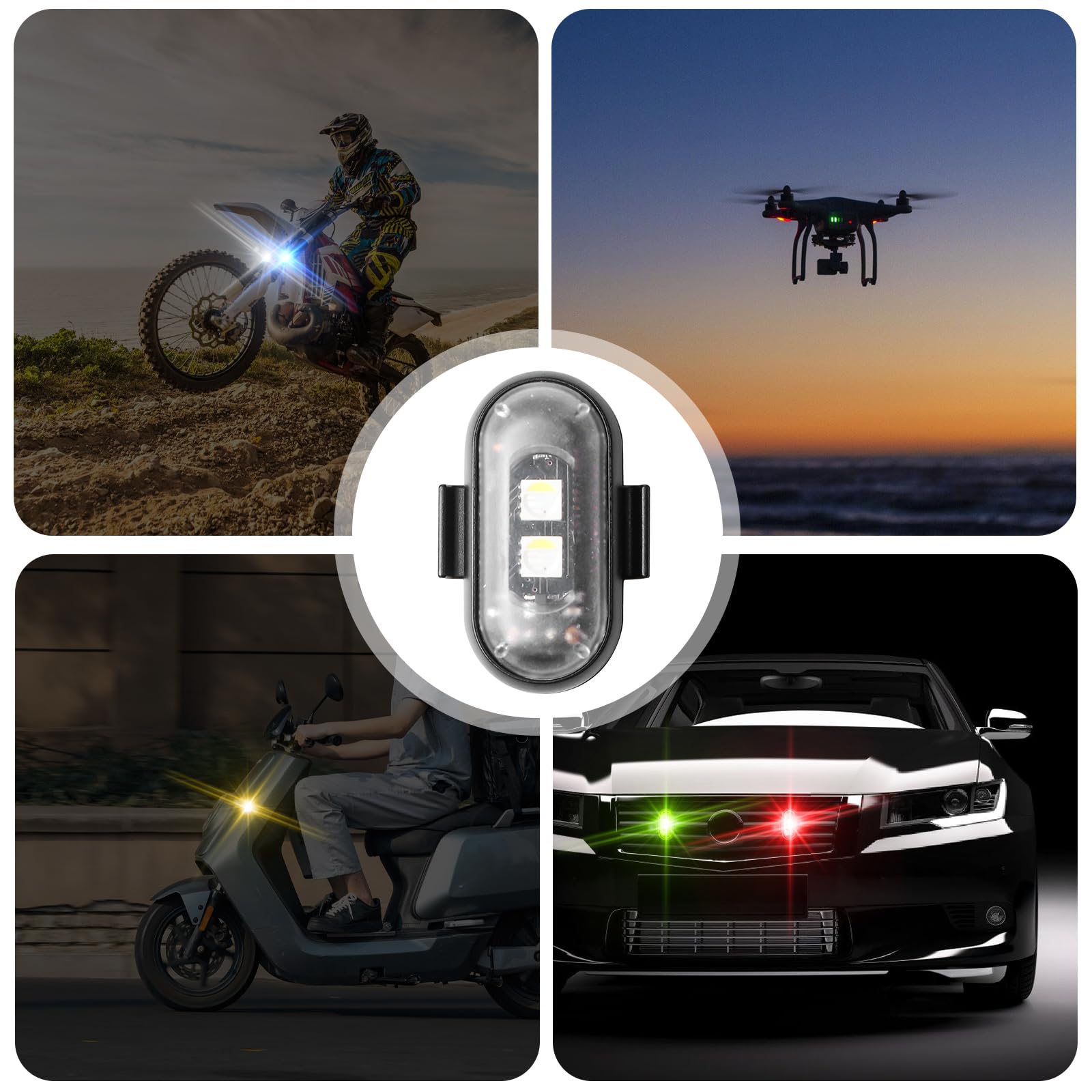 Bezprzewodowe światła LED, 4 sztuki, lampa błyskowa LED, 8 kolorów, wodoszczelne, z pilotem zdalnego sterowania, do samochodu, motocykla