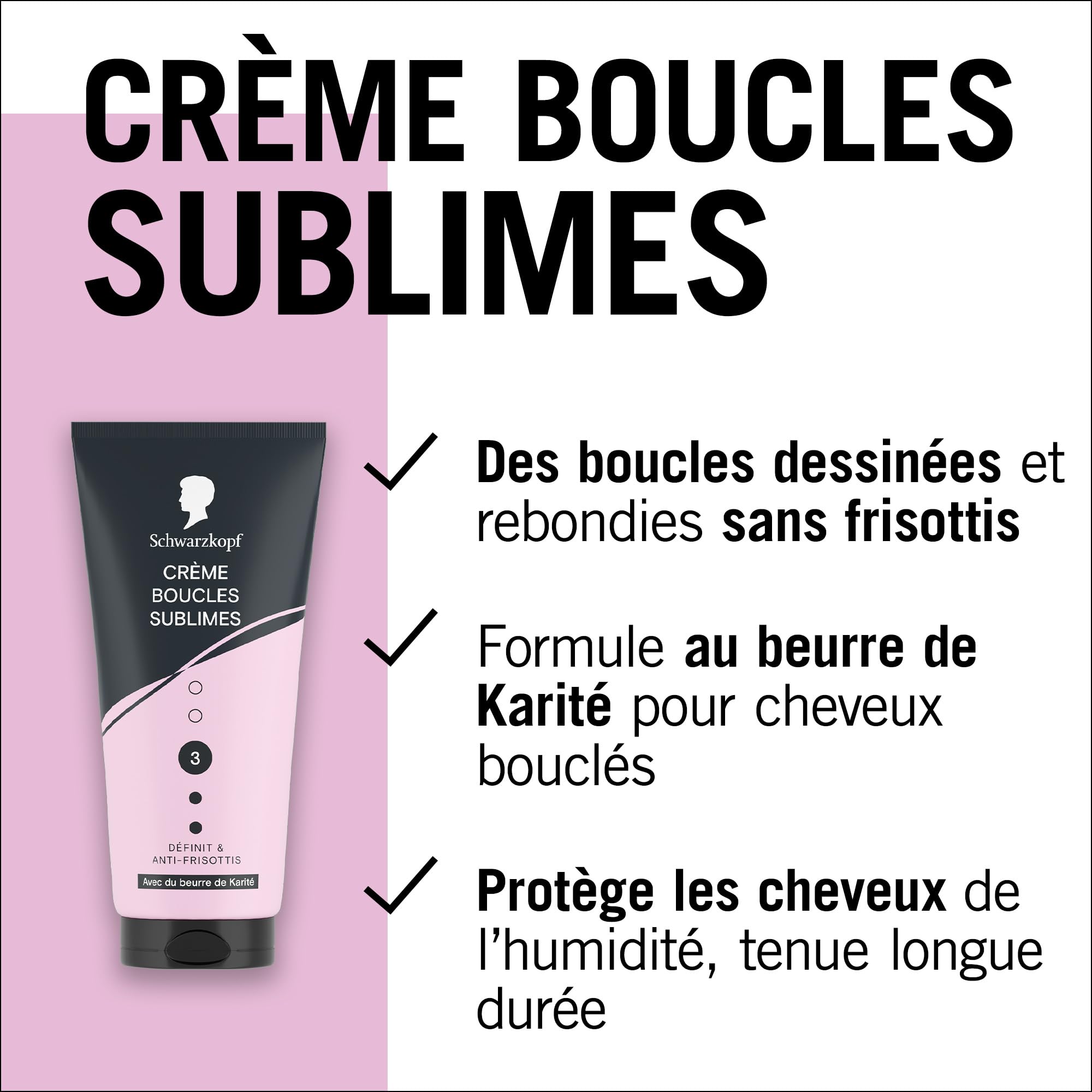 SCHWARZKOPF, Kremowe Sublime Loki, Definiuje loki, Anty-Frisottis, Formuła z Masłem Shea, Wegańska i bez silikonu, Normalne mocowanie, Długotrwała trwałość, 150ml