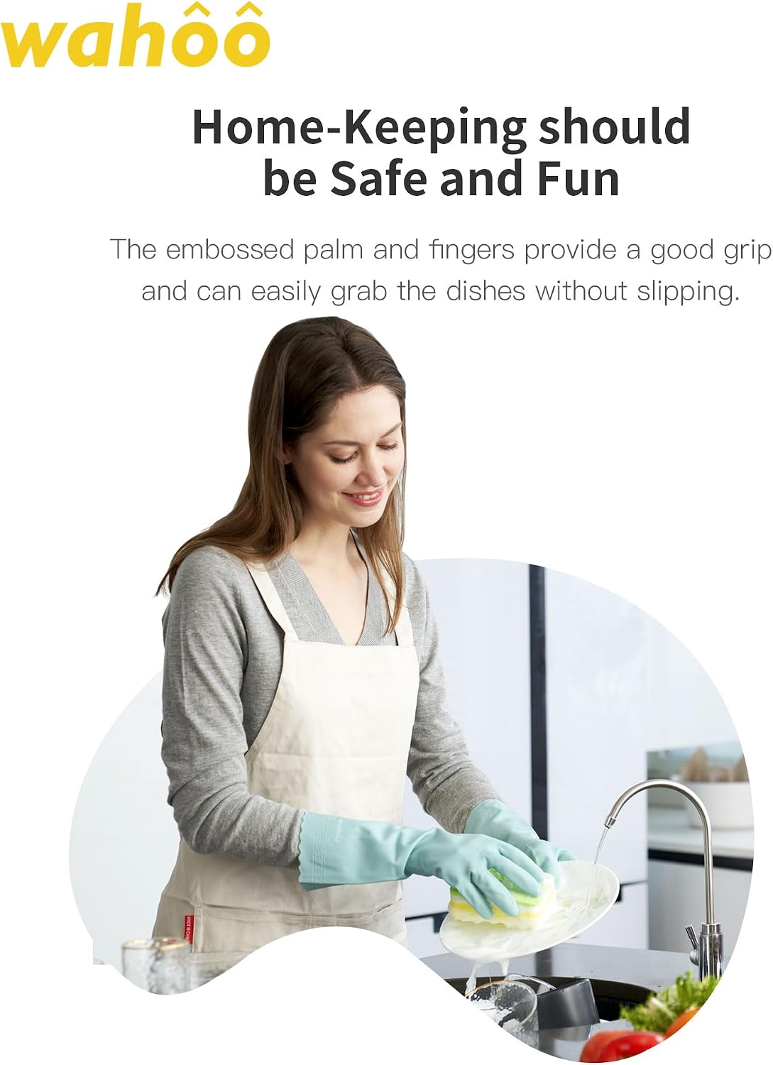 LANON wahoo Cleaning Gloves with Cotton Flocked Liner, Surf Spray, Large image 4