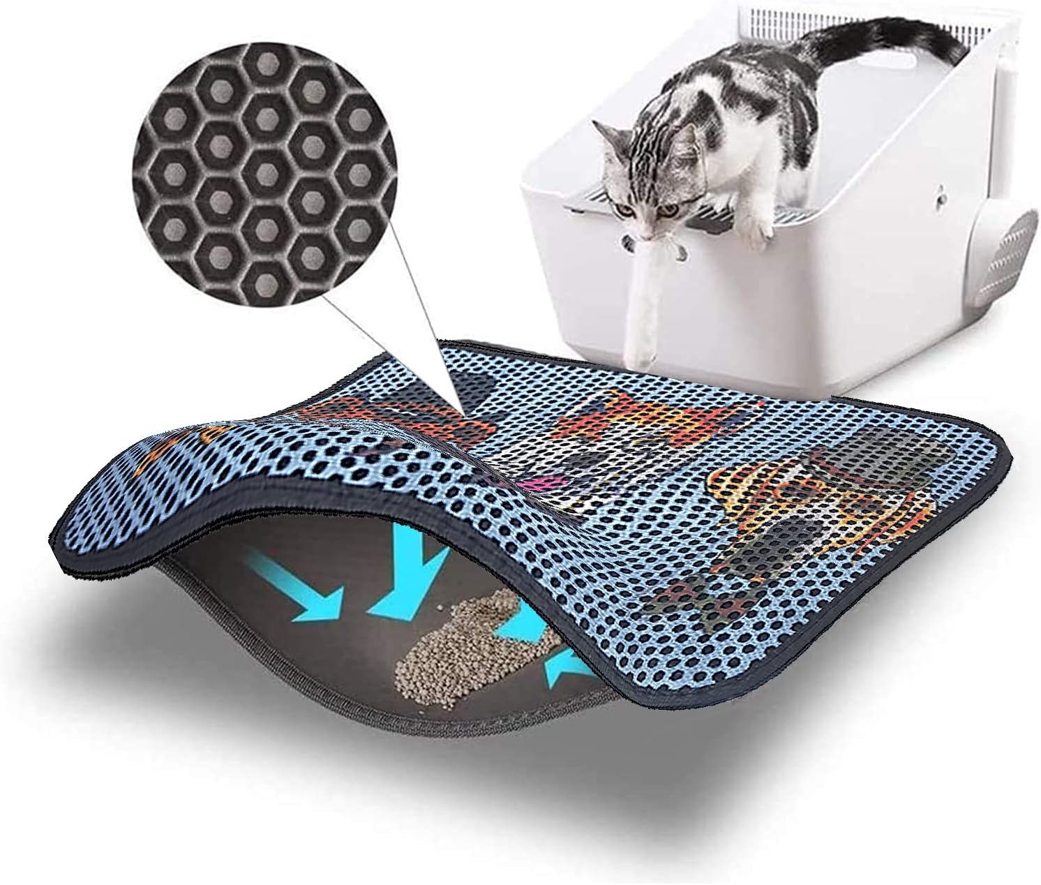 Corelifes Premium Cat Litter Mats, Trapping, Cat Litter Box Mat Scatter