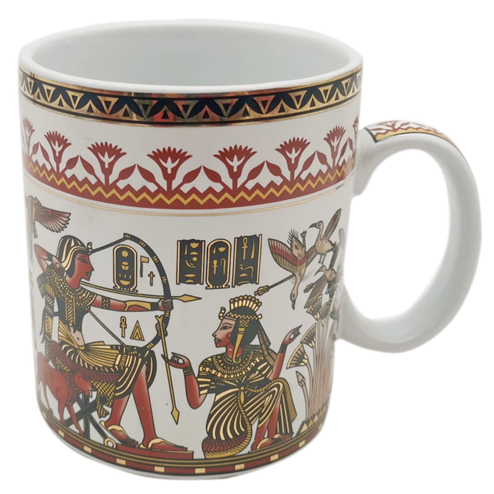 Tasse à café en céramique de style égyptien antique - Grande tasse pour café et thé - Convient pour la vie domestique - Cadeau ou souvenir pour la famille et les amis - 5 types de style - 400 ml