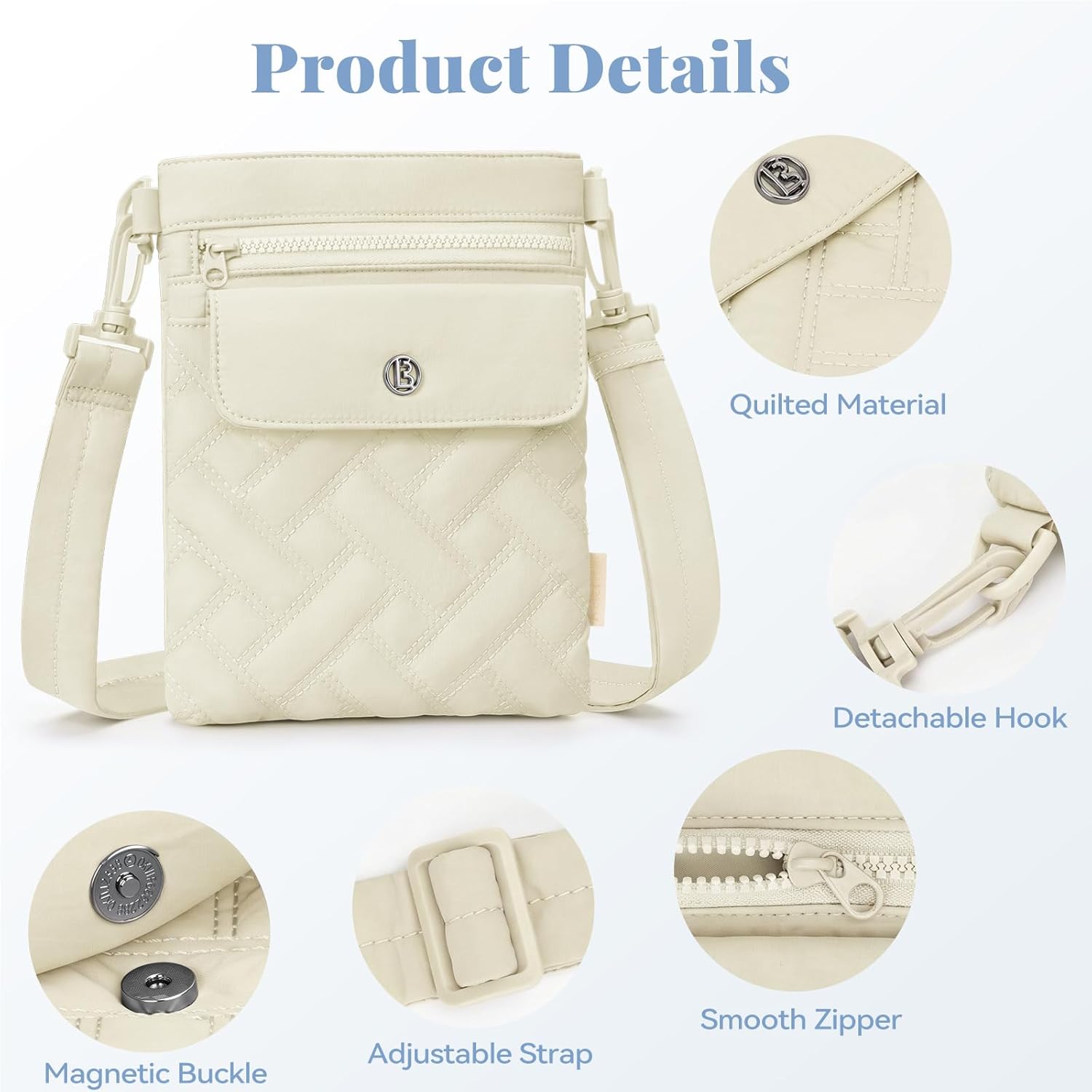 Crossbody Bags for Women, Quilted Puffer Shoulder Bag, Lightweight Handbags for Travel & Everyday Bag