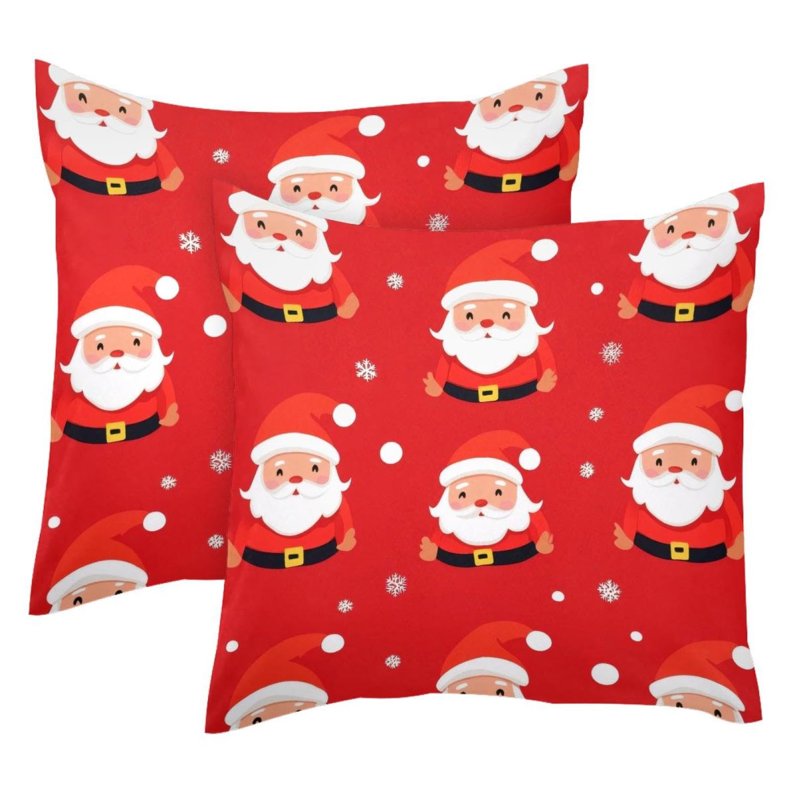 Housse de coussin Père Noël velours doux 50x50 cm pour la magie des fêtes en famille