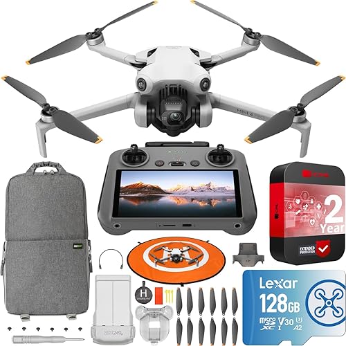 DJI Mini 4 Pro Drone plegable con control remoto RC 2 (con pantalla), cámara de video 4K HDR para adultos, menos de 8.78 oz, tiempo de vuelo de 34