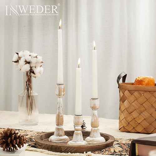 Miniatura 2 de Portavelas cónicos de madera candelabros de madera, decoración rústica de otoño para sala de estar, mesa de comedor, centro de mesa de Navidad,