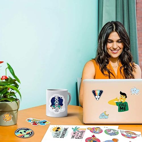 Miniatura 5 de Koala - Papel adhesivo de vinilo imprimible para impresora de inyección de tinta, 100 hojas de papel adhesivo blanco mate, papel adhesivo