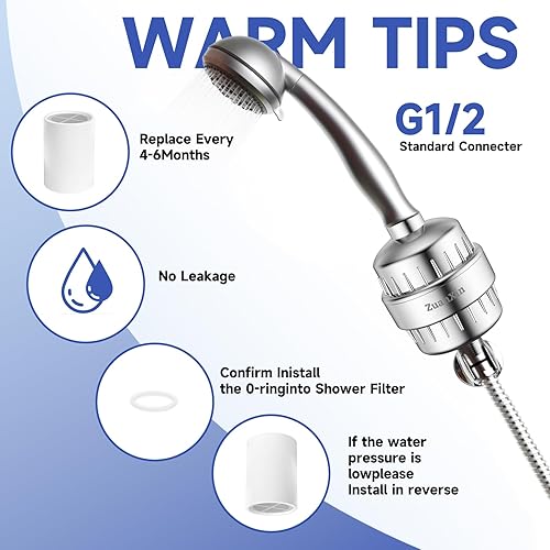 Miniatura 3 de Filtro de ducha, filtro de cabezal de ducha de alto rendimiento de 12 etapas para agua dura, reduce el cloro, elimina el 99.99% de impurezas y