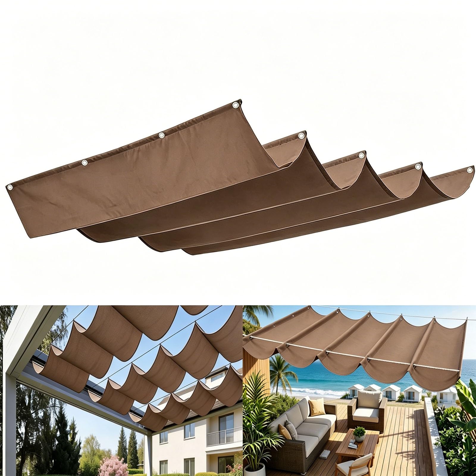 Voile d'ombrage haut de gamme rétractable 1.2x3.25m résistant aux UV