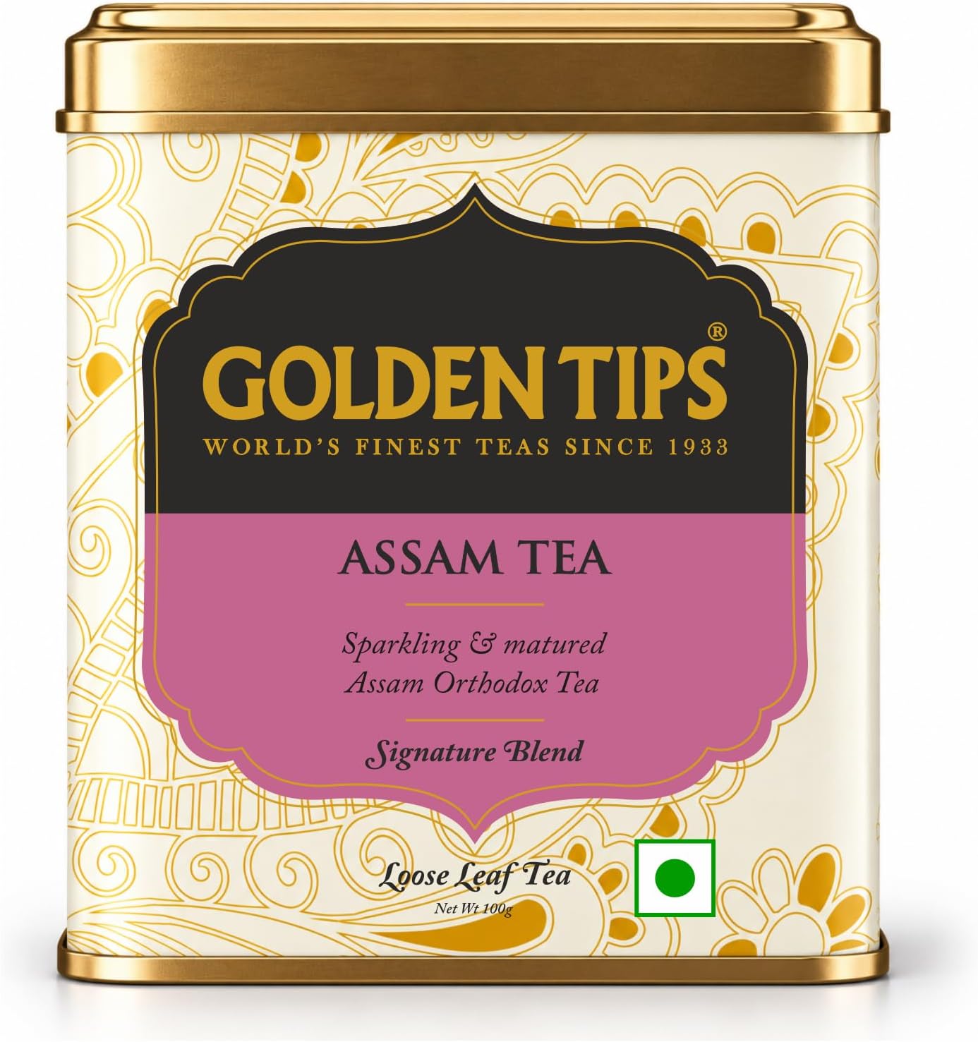 Golden Tips Garden Fresh Assam Long Leaf Black Tea (100 Gram, 50 cups)