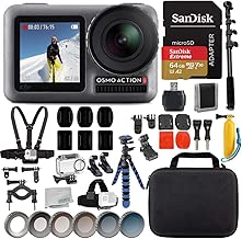DJI Osmo Action 4K Camera with Advanced Bundle; Includes: SanDisk Extreme 64GB microSDXC Memory Card with Adapter, Osmo Action Filter Kit, and More - coolthings.us