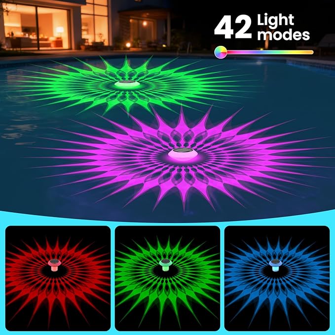 Kitloo Flotador Cloro Solar LED RGB 1800mAh IP68 Piscina 1 Unidad miniatura 3