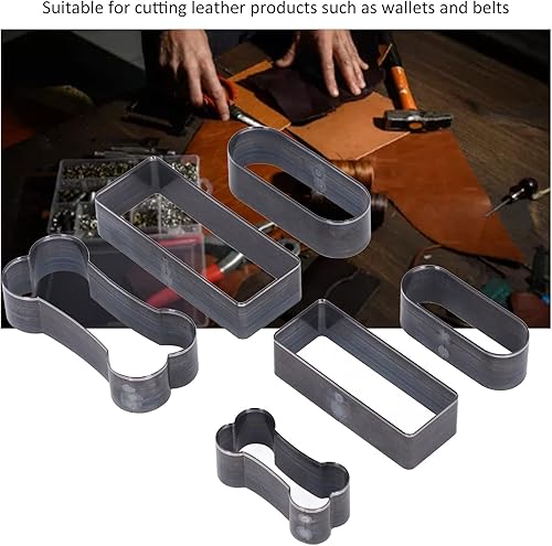 Miniatura 7 de Juego de troqueles de corte de cuero para manualidades, herramienta de corte hueco, ovalado, forma de hueso, troqueles de corte de cuero, troqueles