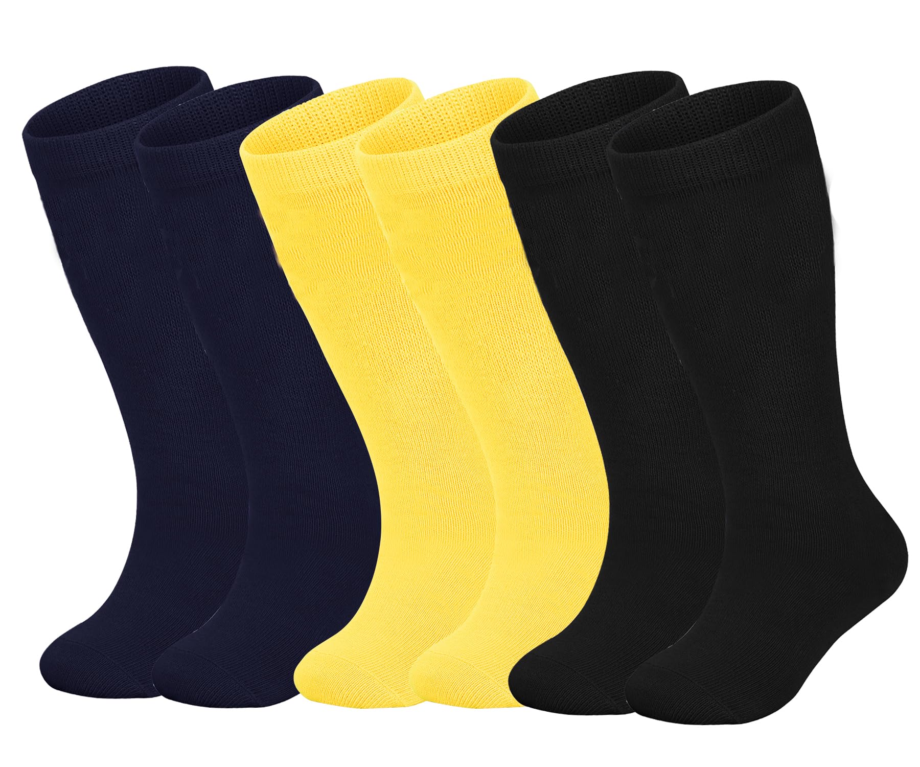 ENBAOHUI 3 Pairs Toddler Soccer Socks - Kids Boys Girls Knee Socks