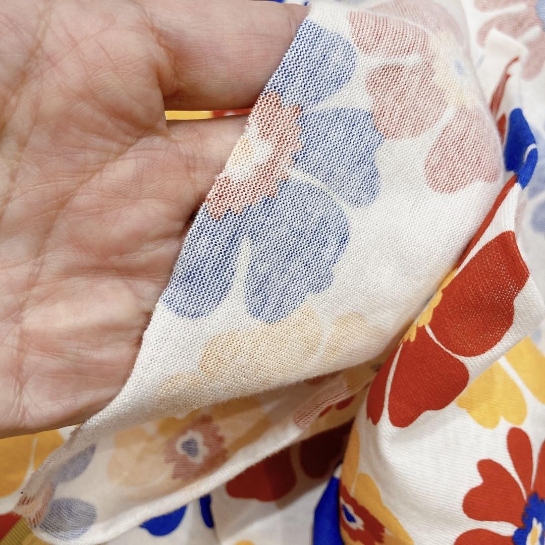 Amazon.co.jp: 昭和レトロ生地 ハギレ ニット生地 花柄 ビンテージ