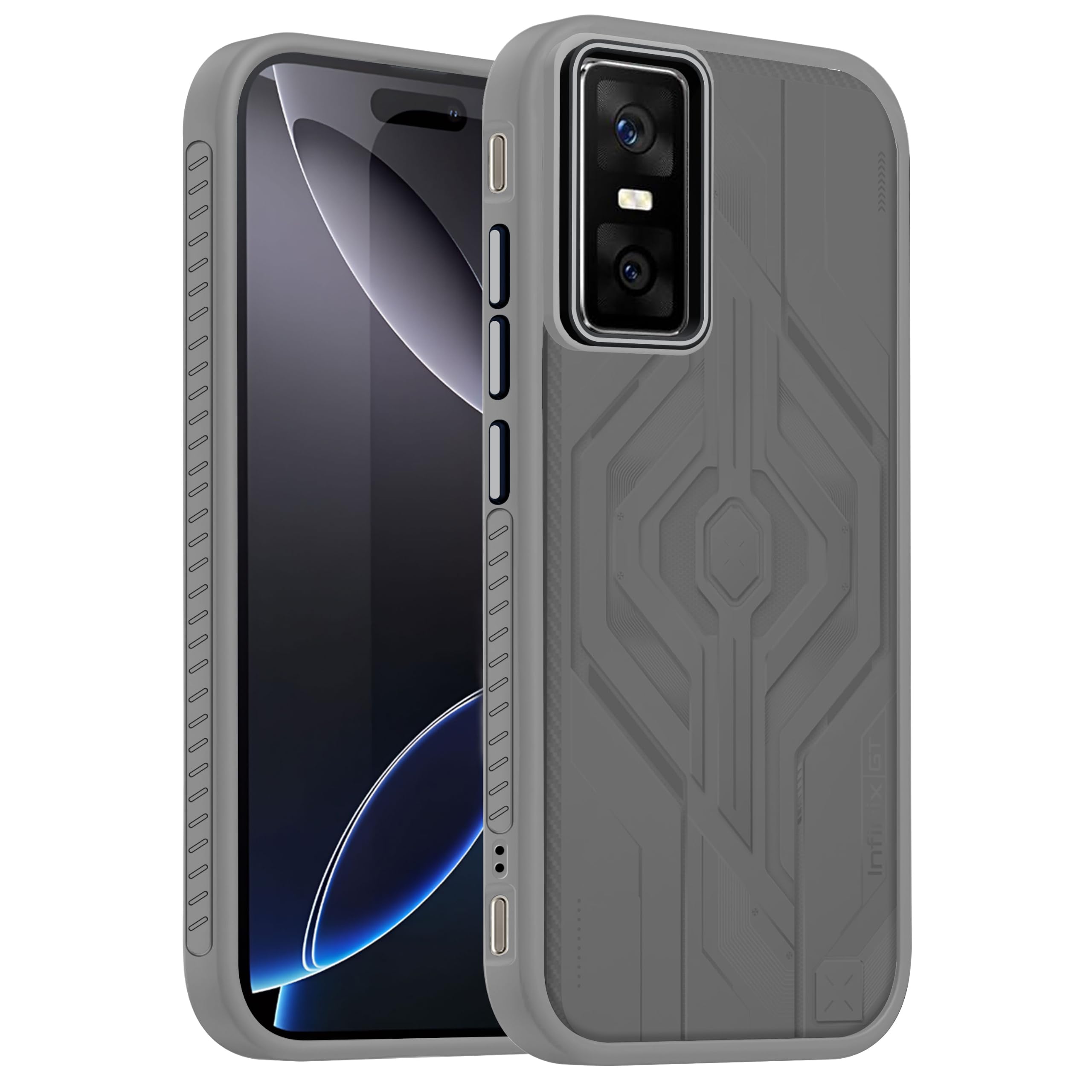 V-TAN Back Cover for IInfinix GT 30 Pro Compatible Case, Matte Finish Transparent Case, TPU, Camera Protective Shockproof Cover (Grey)-image-24