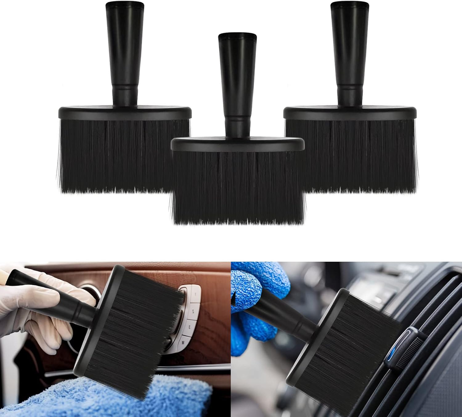 3Pcs Car Cleaning Brushes, Auto Car Detailing Brushes Dust