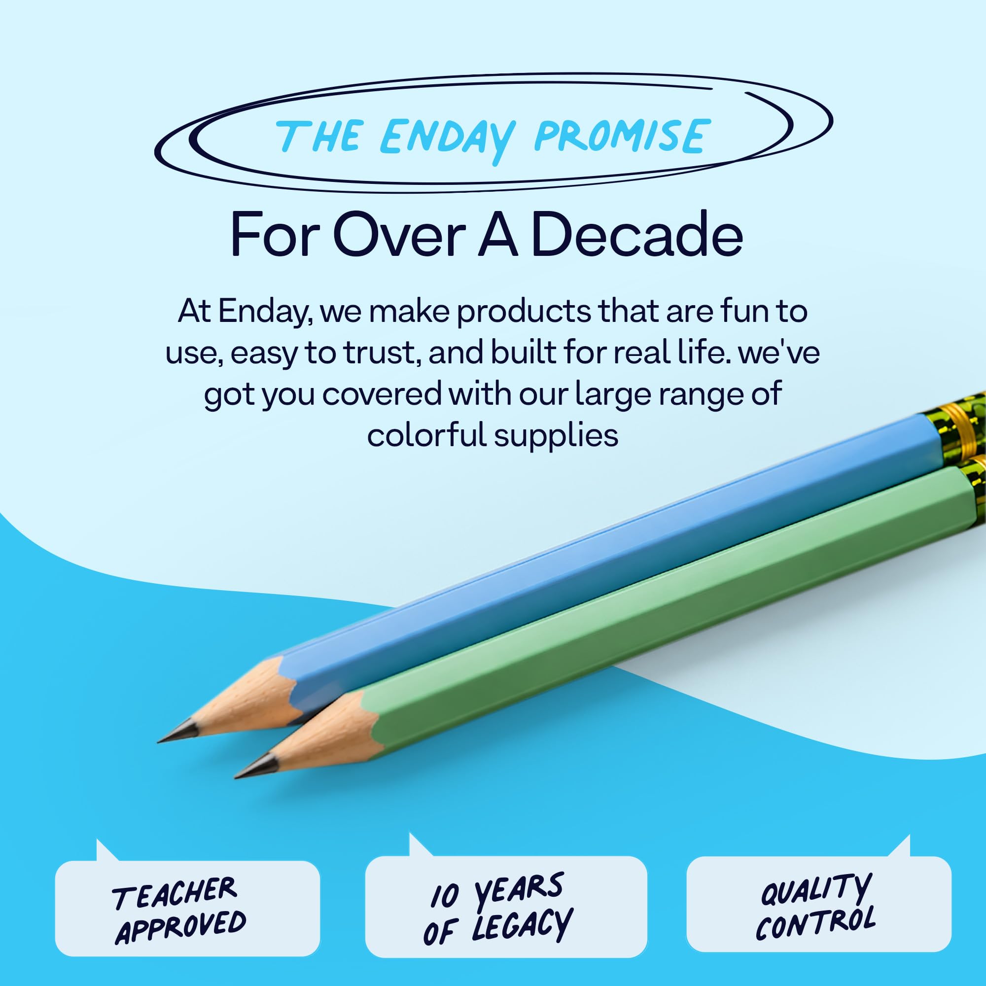 Enday Lot de 24 crayons aiguisés pour enfants Couleurs pastel