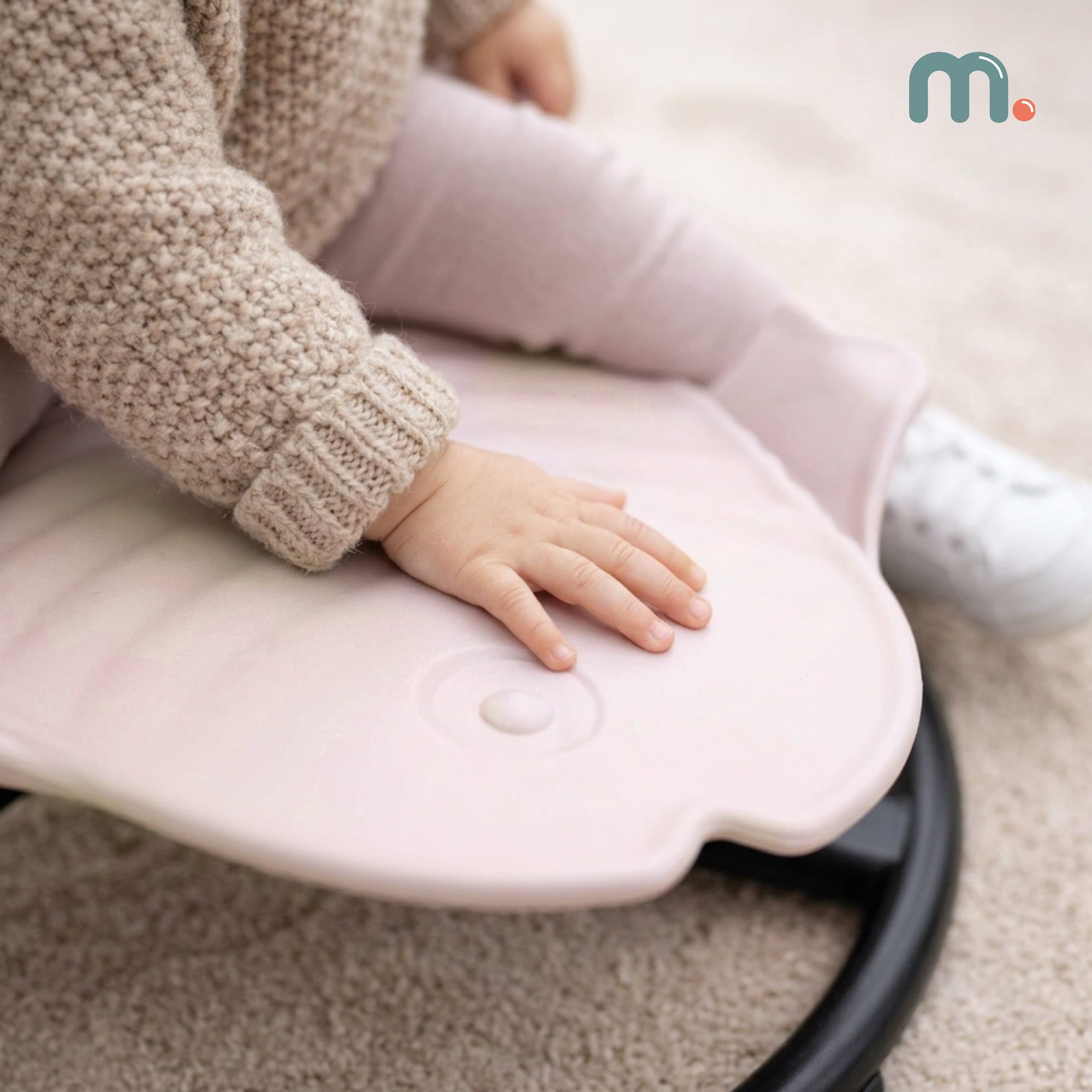 Mamabrum Mini Karuzela dla Dzieci Rybka, Obrotowe Siedzisko Sensoryczne i Krzesło Balansujące, Kolor Beżowy, Tworzywo Sztuczne, dla Dzieci