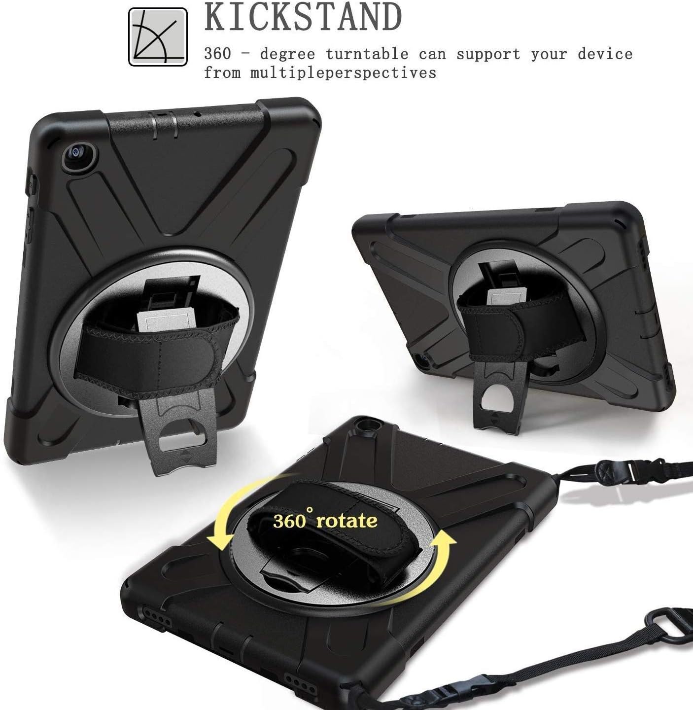Best Deal Product ZenRich Galaxy Tab A 10.1 Case 2019, zenrich SM-T510/T515 Heavy Duty Rugged Case with Rotating Kickstand Hand Strap Shoulder Belt for Samsung Galaxy Tab A 10.1-Black Flash Deals - 80% OFF ZenRich Galaxy Tab A 10.1 Case 2019, zenrich SM-T510/T515 Heavy Duty Rugged Case with Rotating Kickstand Hand Strap Shoulder Belt for Samsung Galaxy Tab A 10.1-Black