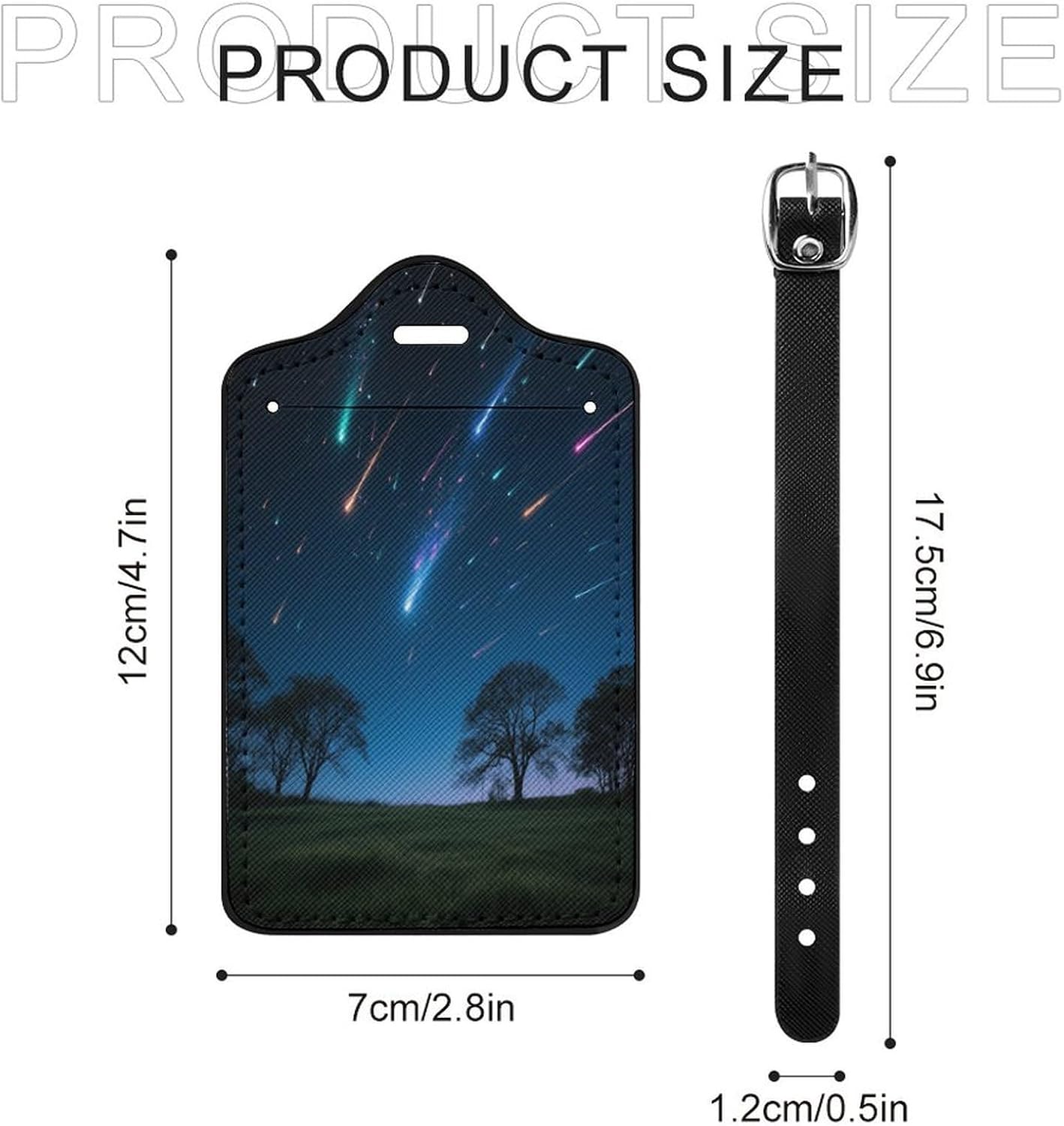 Meteor Showers PU Leather Luggage Tag for Suitcases image 2