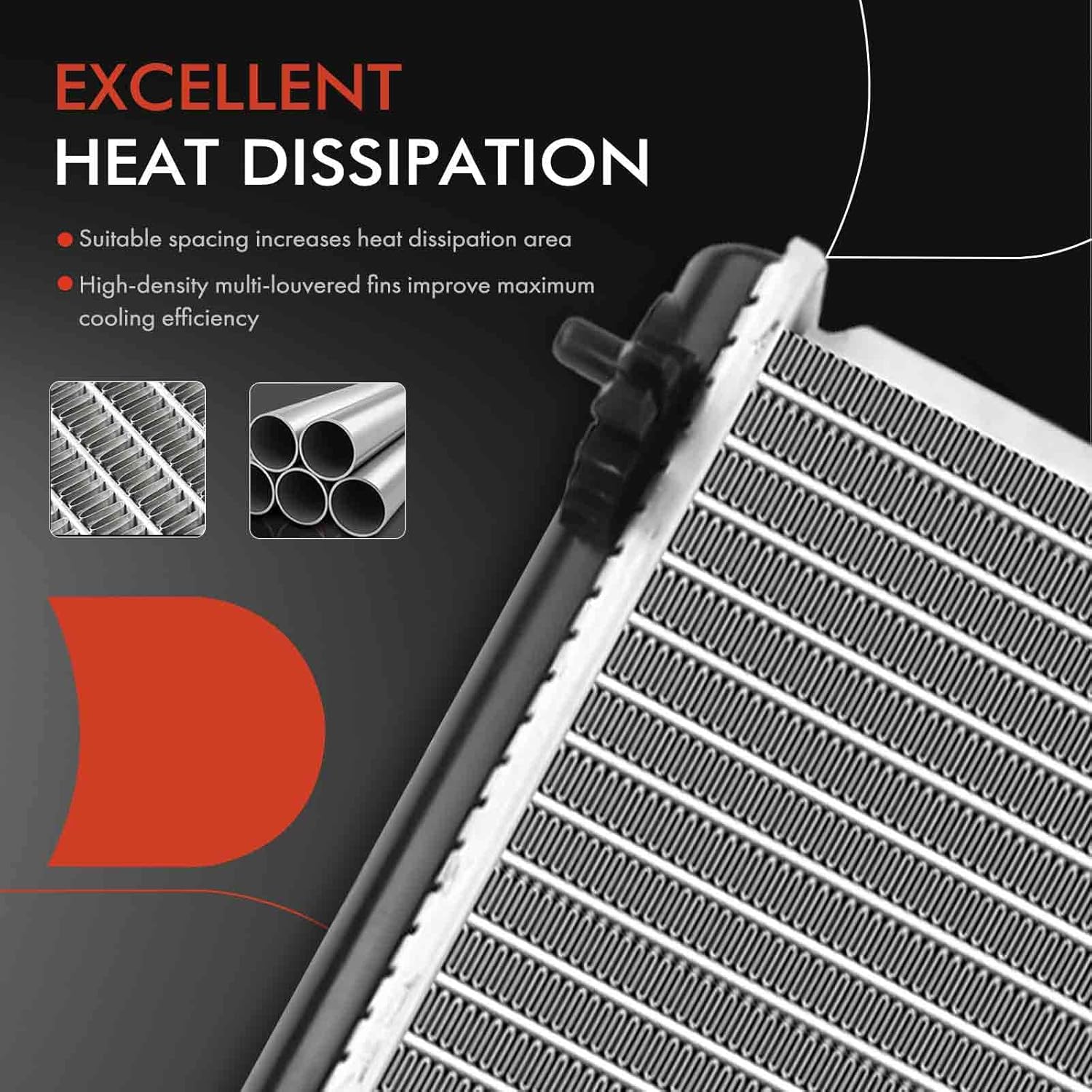 A-Premium Engine Coolant Radiator Assembly Compatible with Lexus GS300 2006, GS350 2007 2008 2009 2010 2011, GS450h 2007, Replace# 1640031370