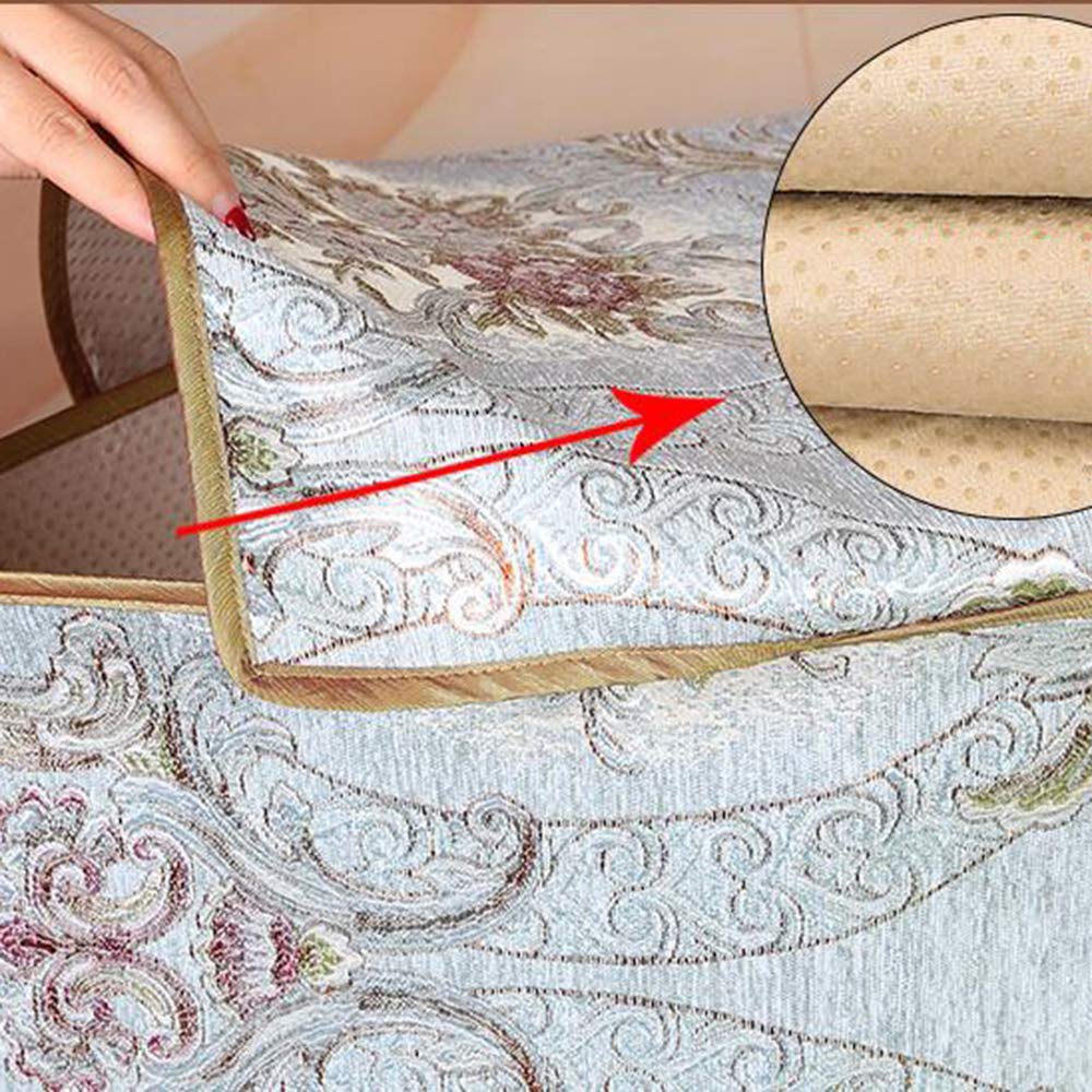 Set Di Coperture Per Pianoforte In Tessuto,lusso Europeo Chenille Jacquard Copertura Polvere Pianoforte Insieme Di 3 Con Nappe E Perline Di Cristallo Per Tastiera Sgabello In Alto Blu Rivestimento