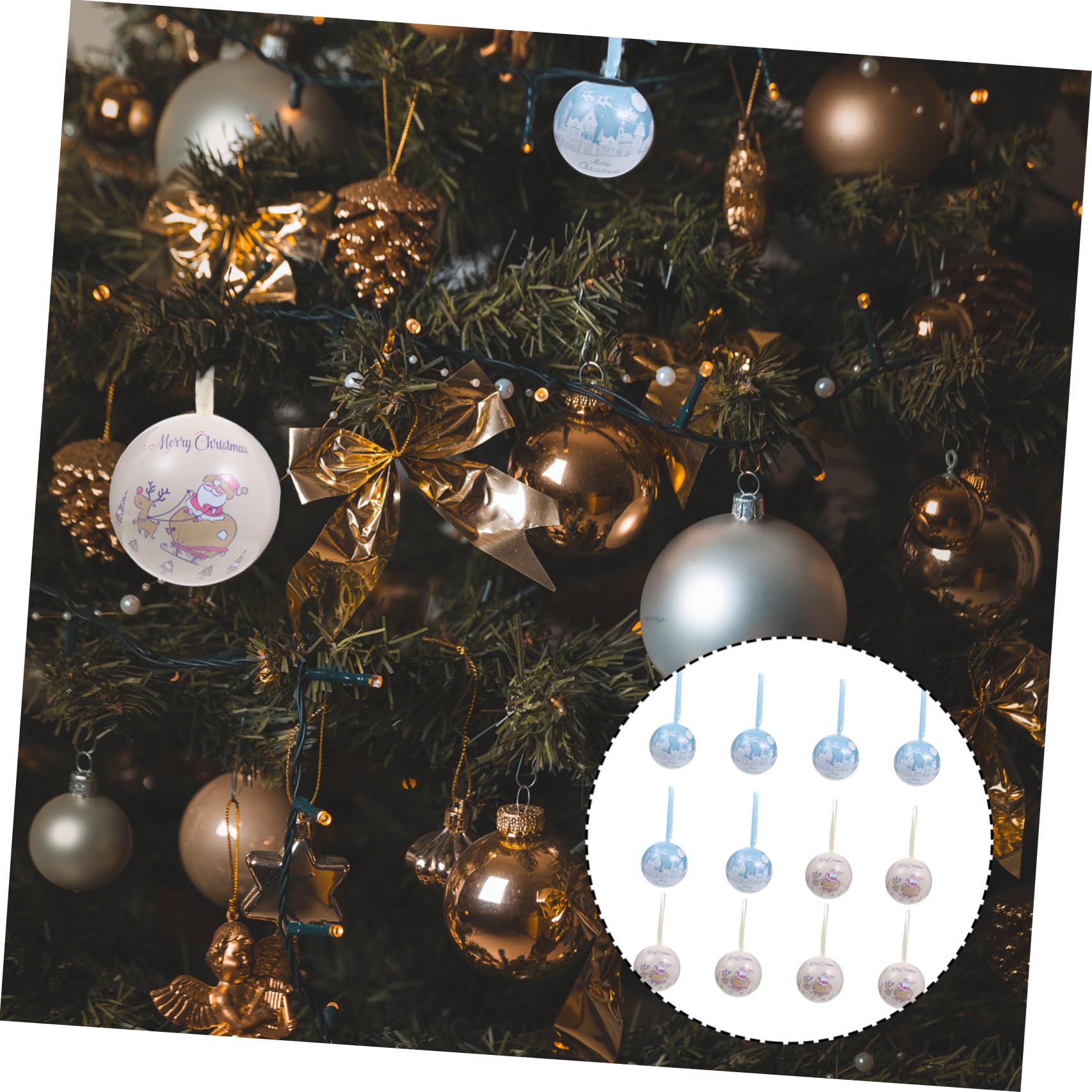 Operitacx Stk Weihnachtskugel-anhänger Runder Geschenkdosenbehälter Befüllbare Weihnachtskugeln Weihnachtskeksdosen Füllbare Weihnachtsornamente Weihnachtsbonbonkugel Weißblechmaterial